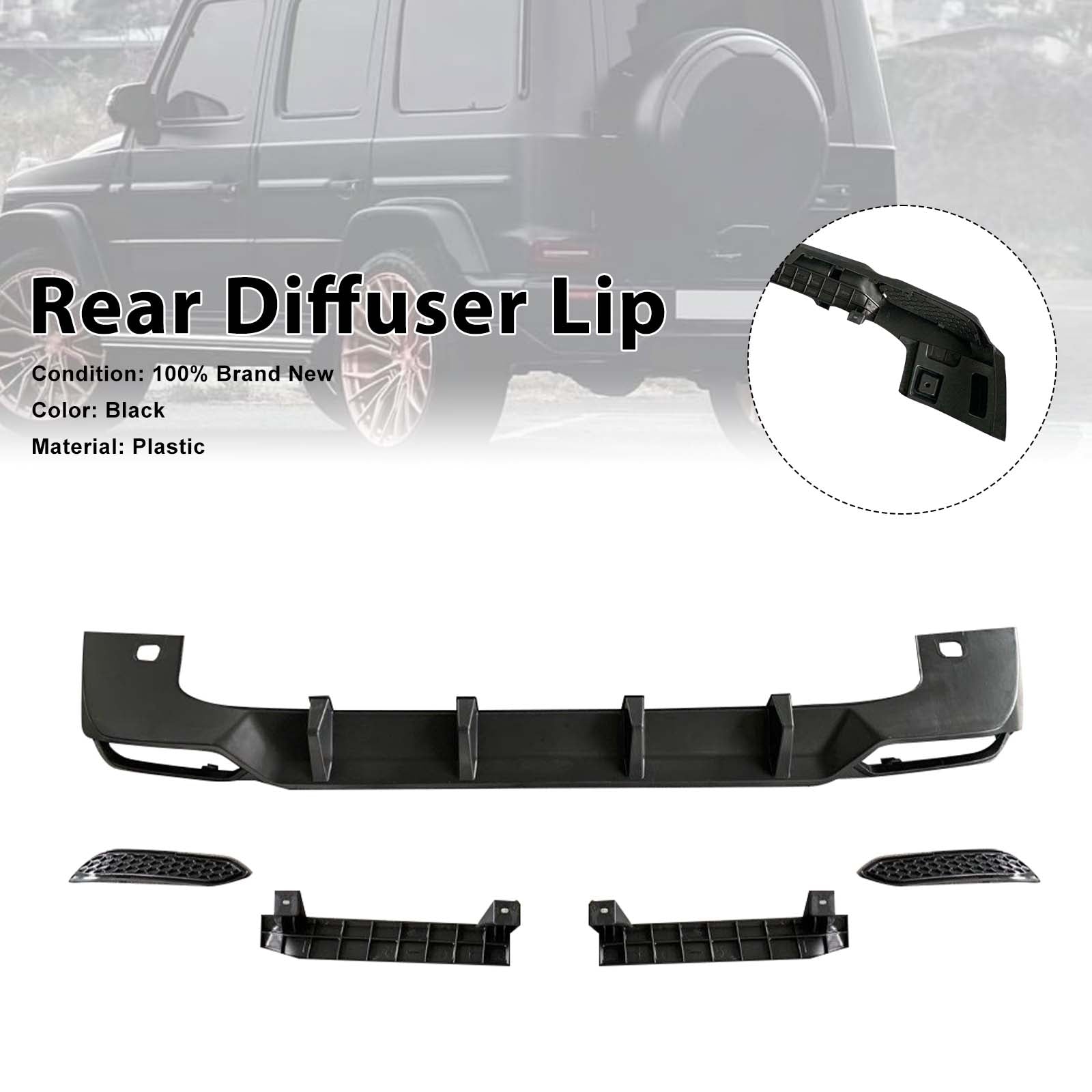 Rear Diffuser Lip Pour Mercedes Benz G-Class W464 W463A 2019-2023 Shark Style