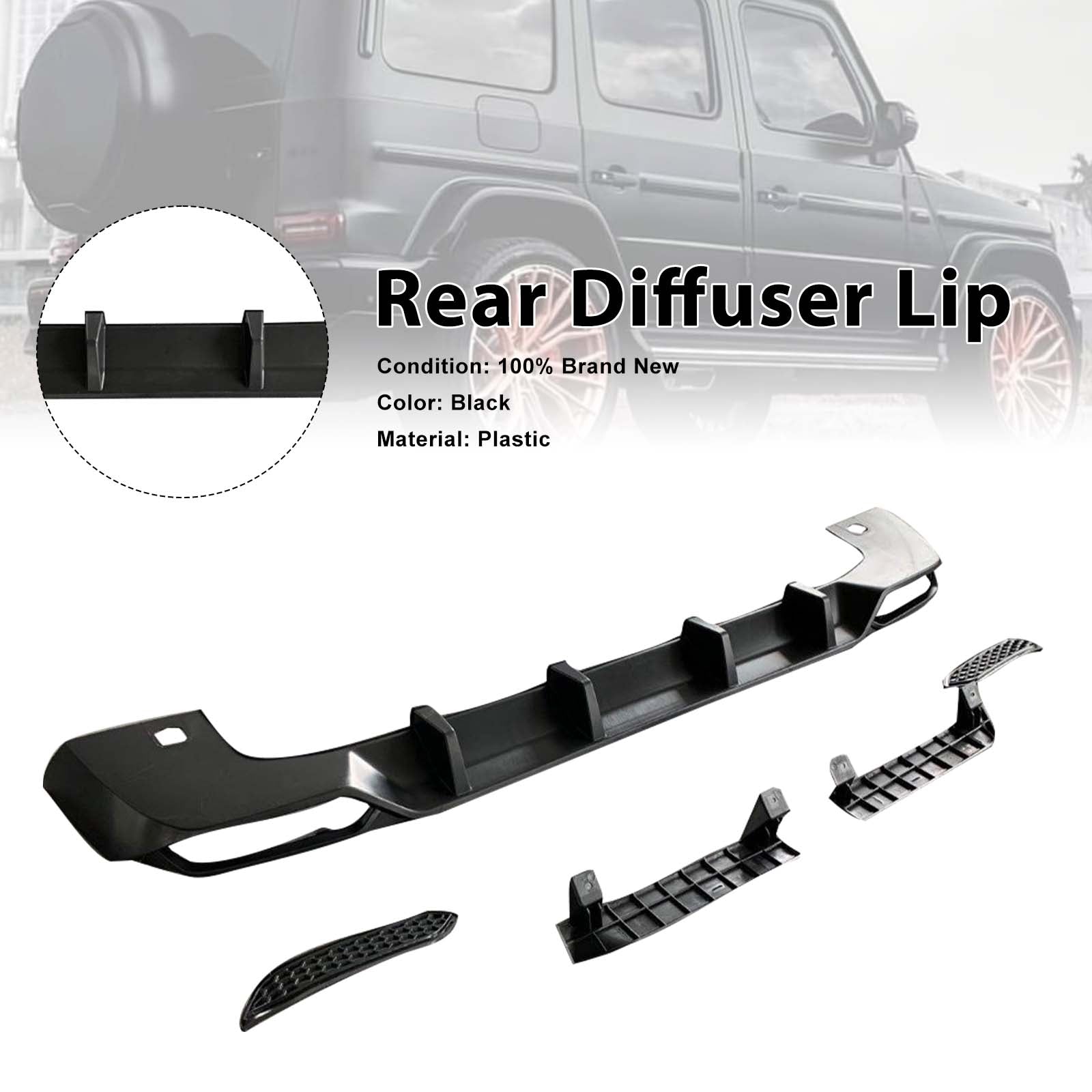 Rear Diffuser Lip Pour Mercedes Benz G-Class W464 W463A 2019-2023 Shark Style