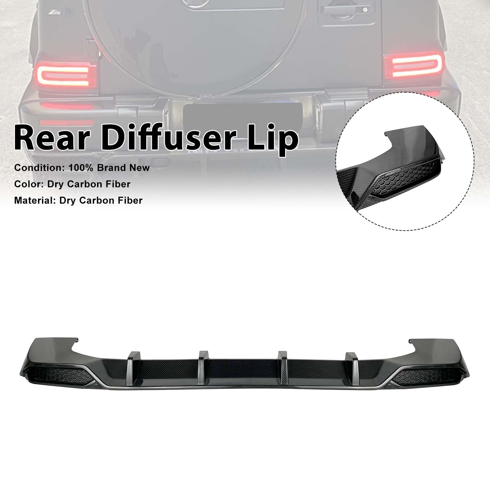 Dry Carbon Rear Diffuser Lip Pour Mercedes Benz W464 W463A 2019-2023 Shark Style