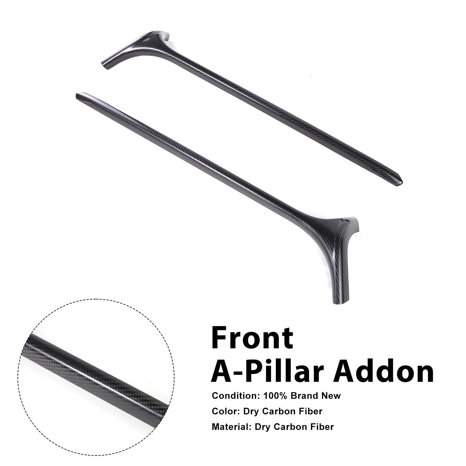 Carbon Fiber Front Window A-Pillar Addon Pour Benz G Class W464 G500 2019-2023