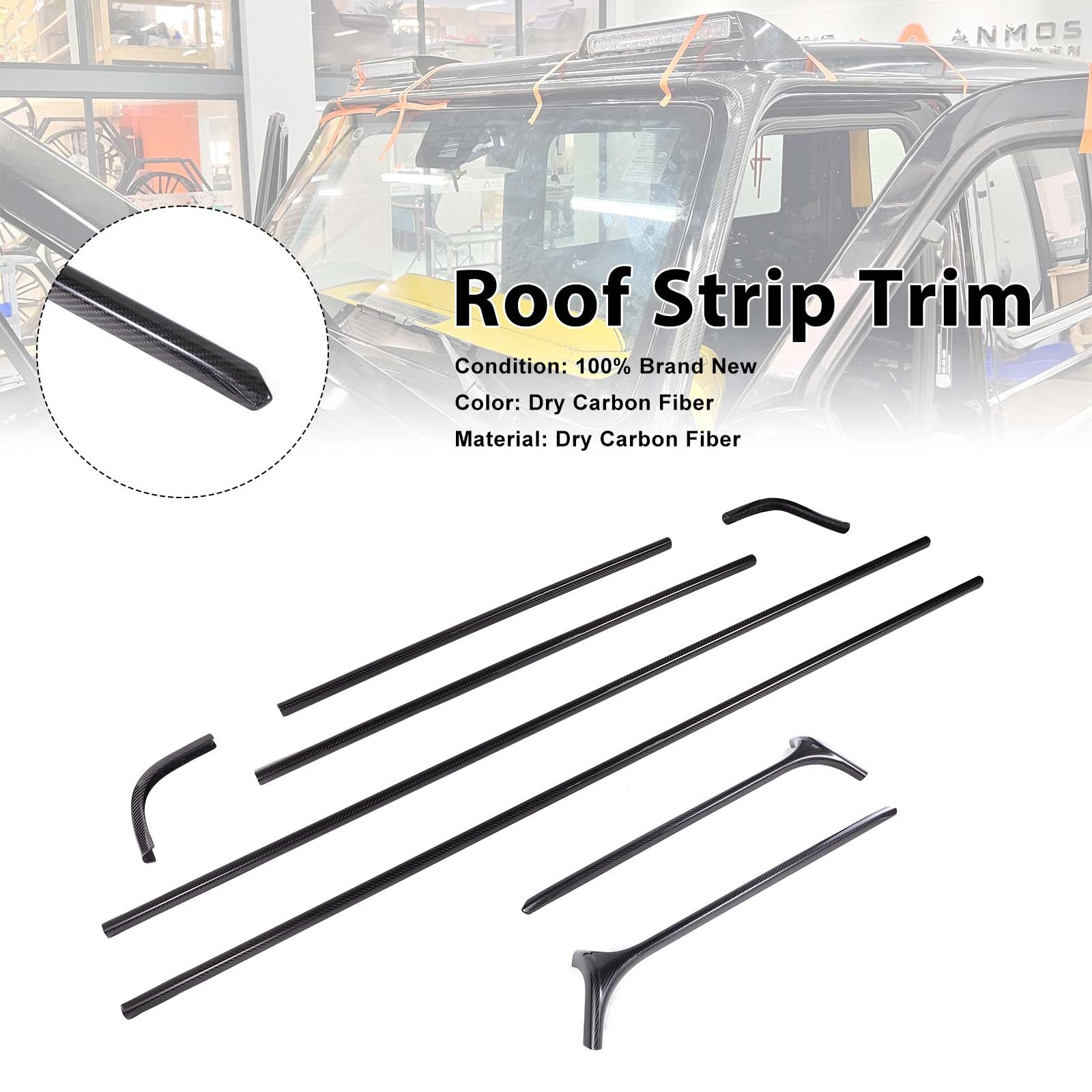 Carbon Fiber Roof Strip Trim Pour Mercedes Benz G Class W464 W463A 2019-2023