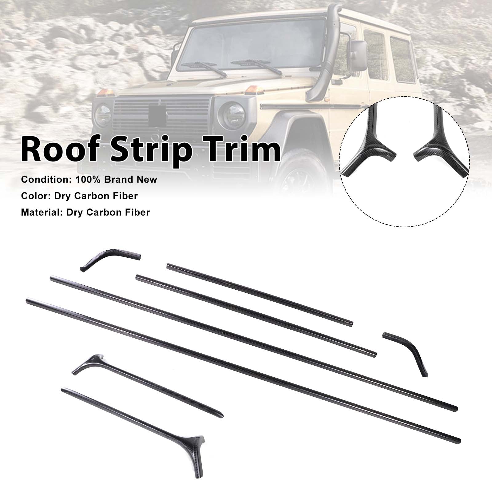 Carbon Fiber Roof Strip Trim Pour Mercedes Benz G Class W464 W463A 2019-2023
