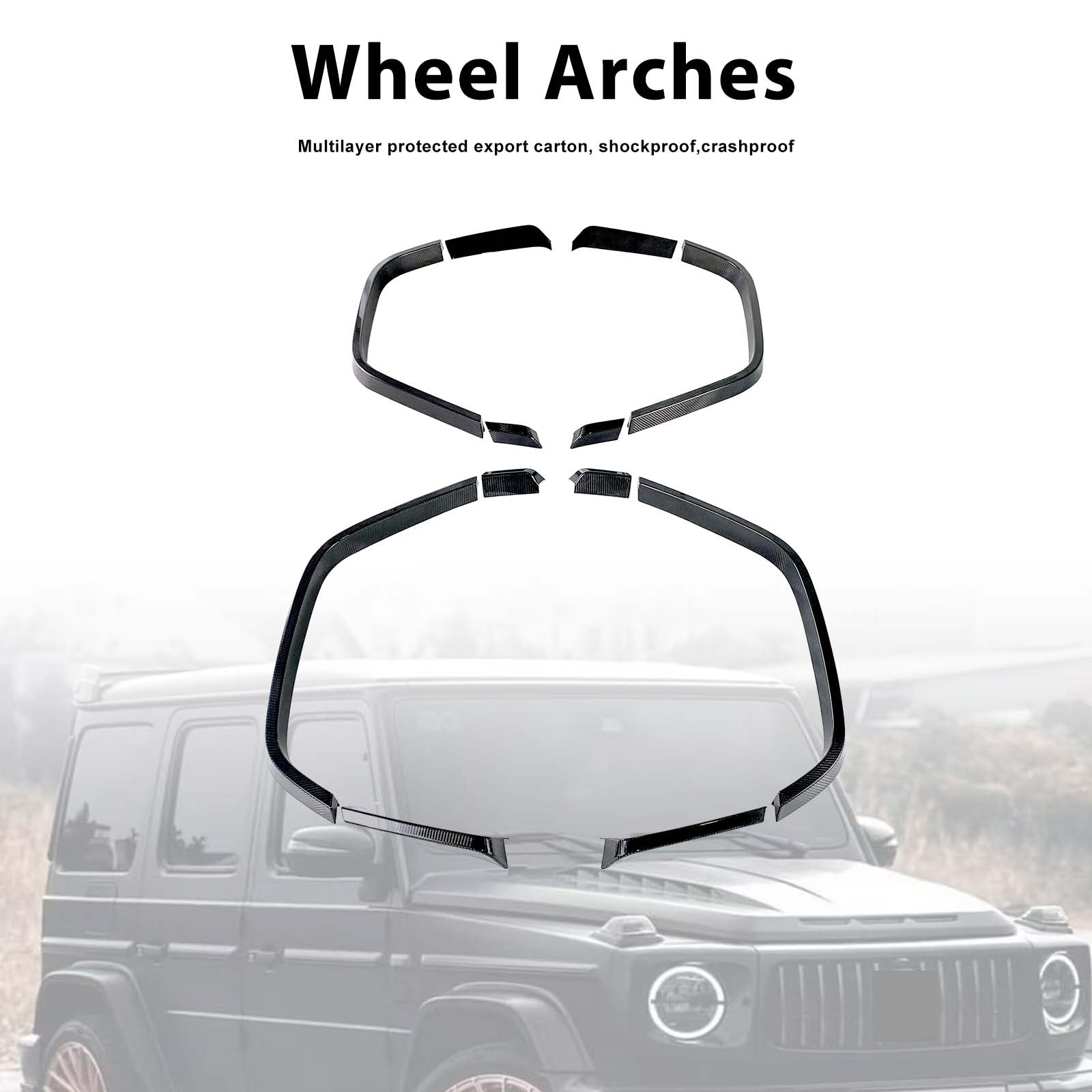 Dry Carbon Front Rear Wheel Arches Pour Mercedes Benz W464 B900 2019-2023 Wide
