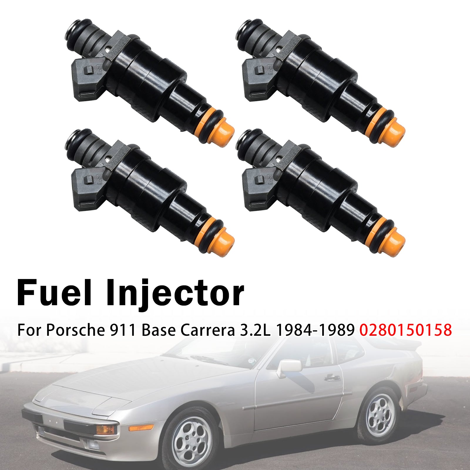4X Injecteur Carburant Pour Porsche 911 Base Carrera 3.2L 1984-1989 0280150158