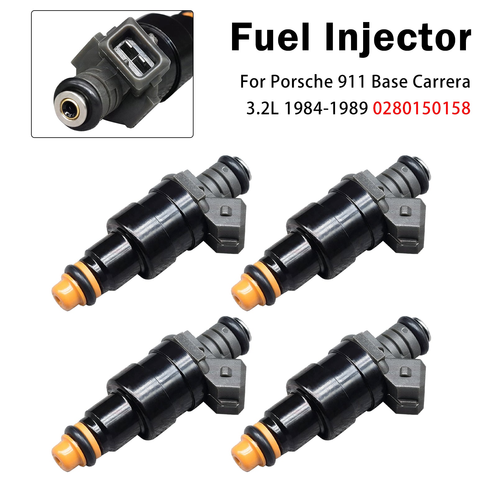 4X Injecteur Carburant Pour Porsche 911 Base Carrera 3.2L 1984-1989 0280150158