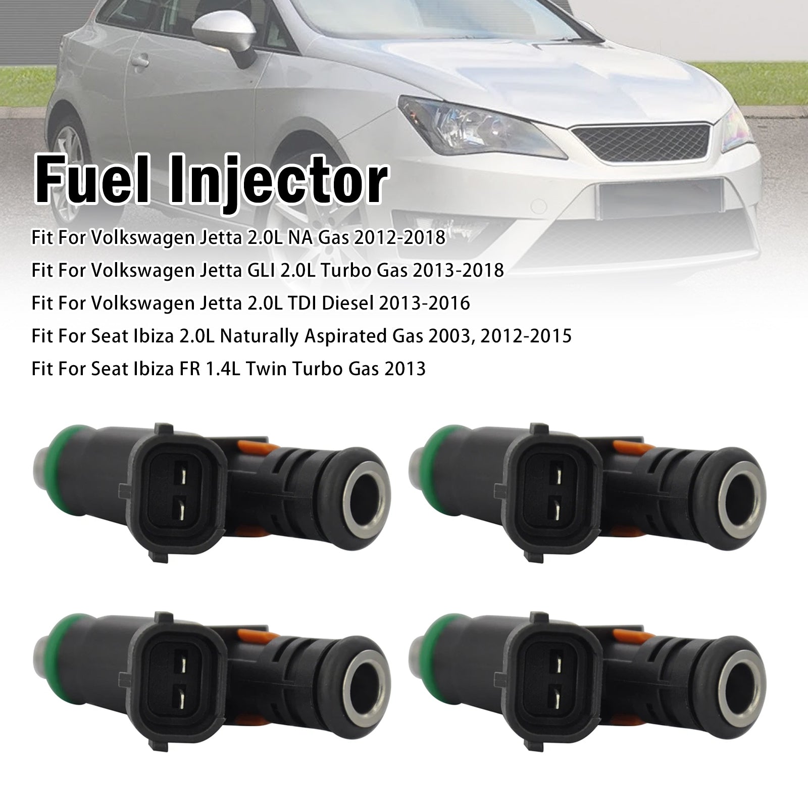 4X Injecteur Carburant Pour Volkswagen Jetta 2.0L NA Gas 2012-2018 06A906031CP