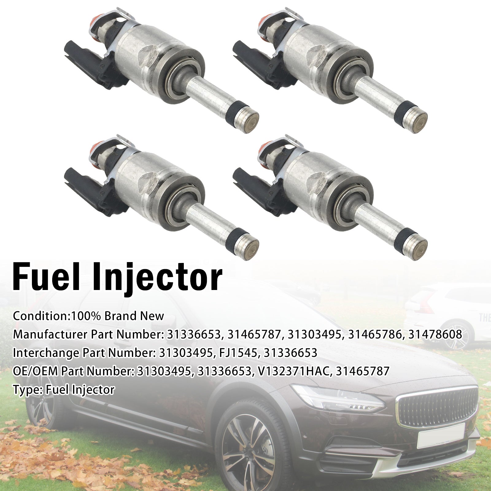 4X Injecteur Carburant Pour Volvo S60 V60 XC60 XC70 S90 V90 XC90 2.0L 31303495