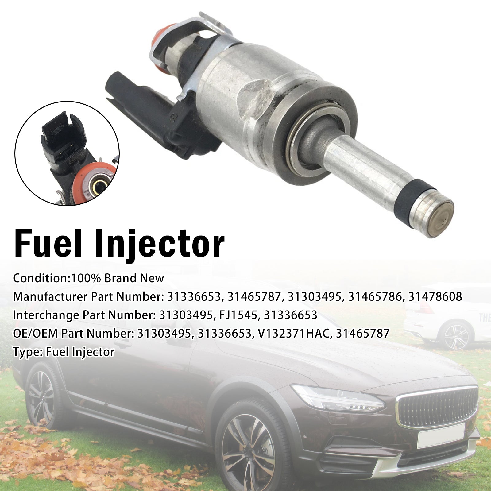 1X Injecteur Carburant Pour Volvo S60 V60 XC60 XC70 S90 V90 XC90 2.0L 31303495