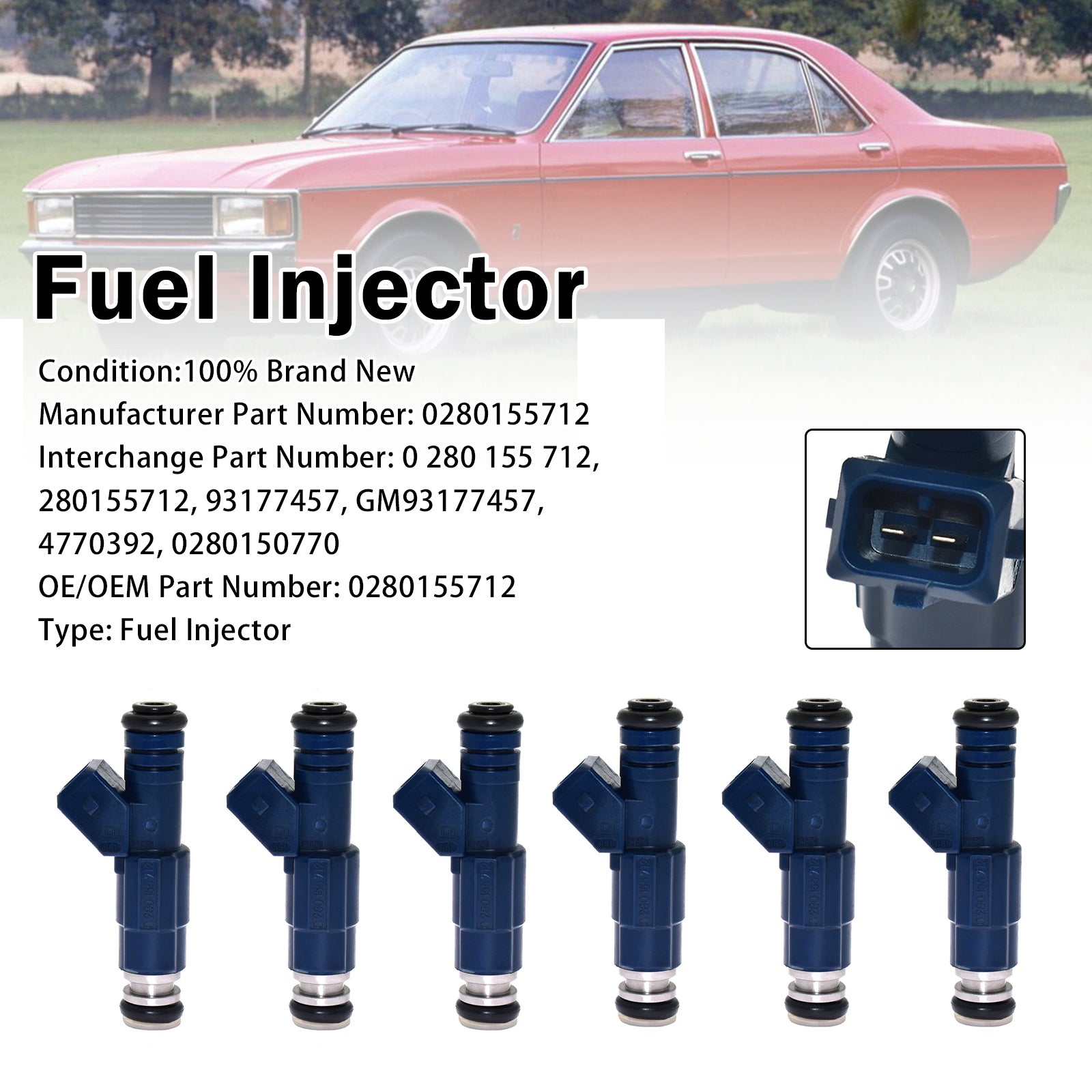 6X Injecteur Carburant Pour Pourd Granada 1972-1994 Sierra 1982-1993 0280155712