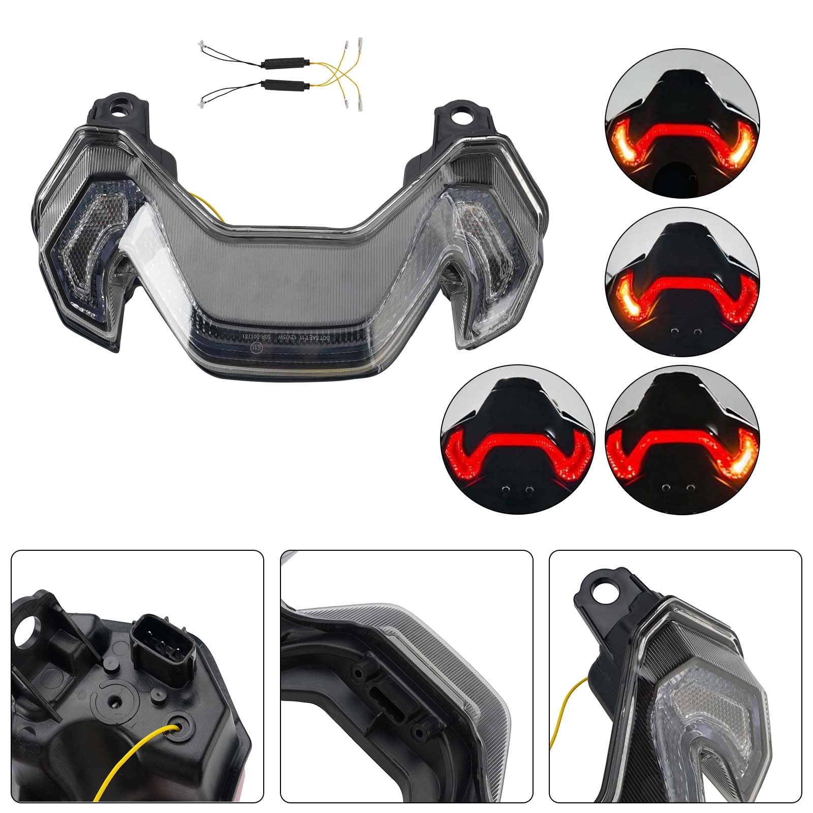 Feux arrière à LED avec clignotants intégrés pour KAWASAKI Z900 Z900SE 2025-2026 Clear