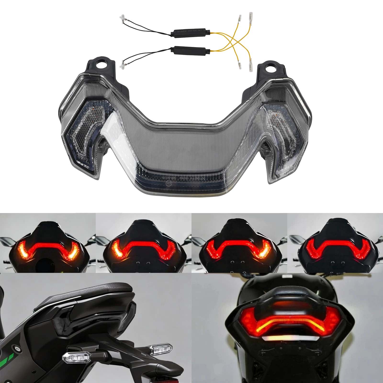 Feux arrière à LED avec clignotants intégrés pour KAWASAKI Z900 Z900SE 2025-2026 Clear