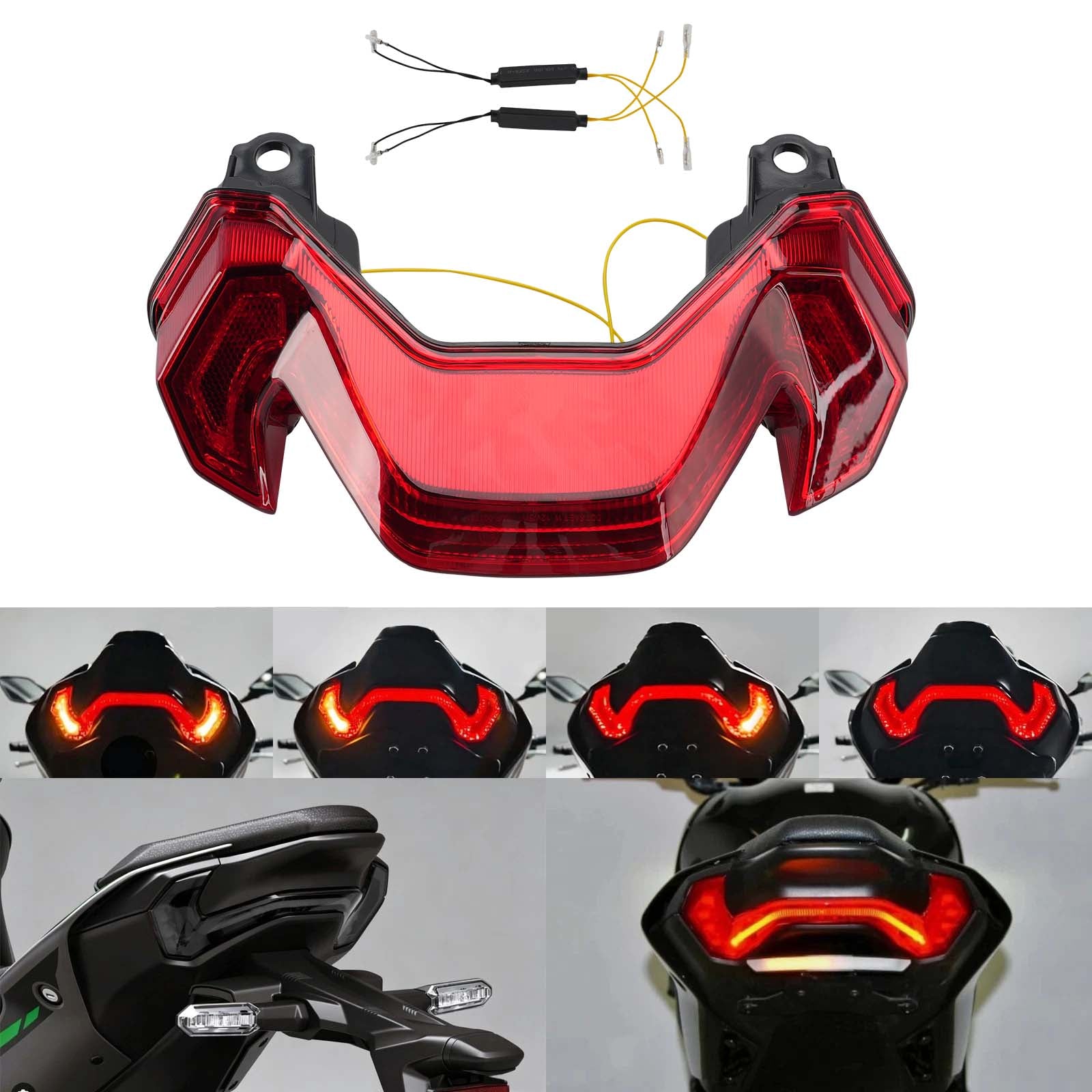 Feux arrière à LED avec clignotants intégrés pour KAWASAKI Z900 Z900SE 2025-2026 Red