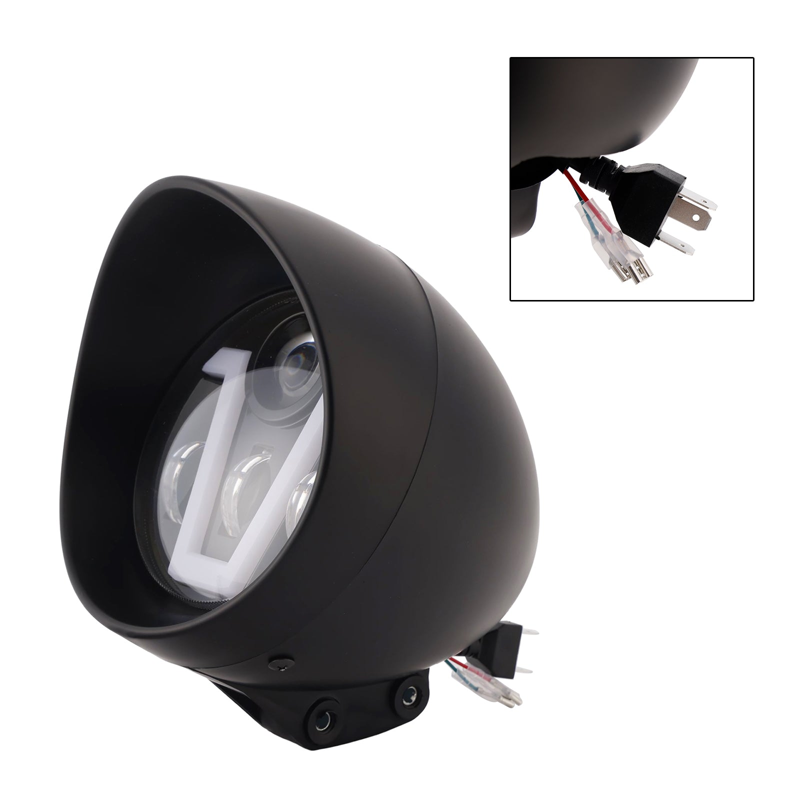 Brume Lampe Des Phares Mettre En Lumière 40W 4000Lm Noir Pour Moto Cruise Cafe