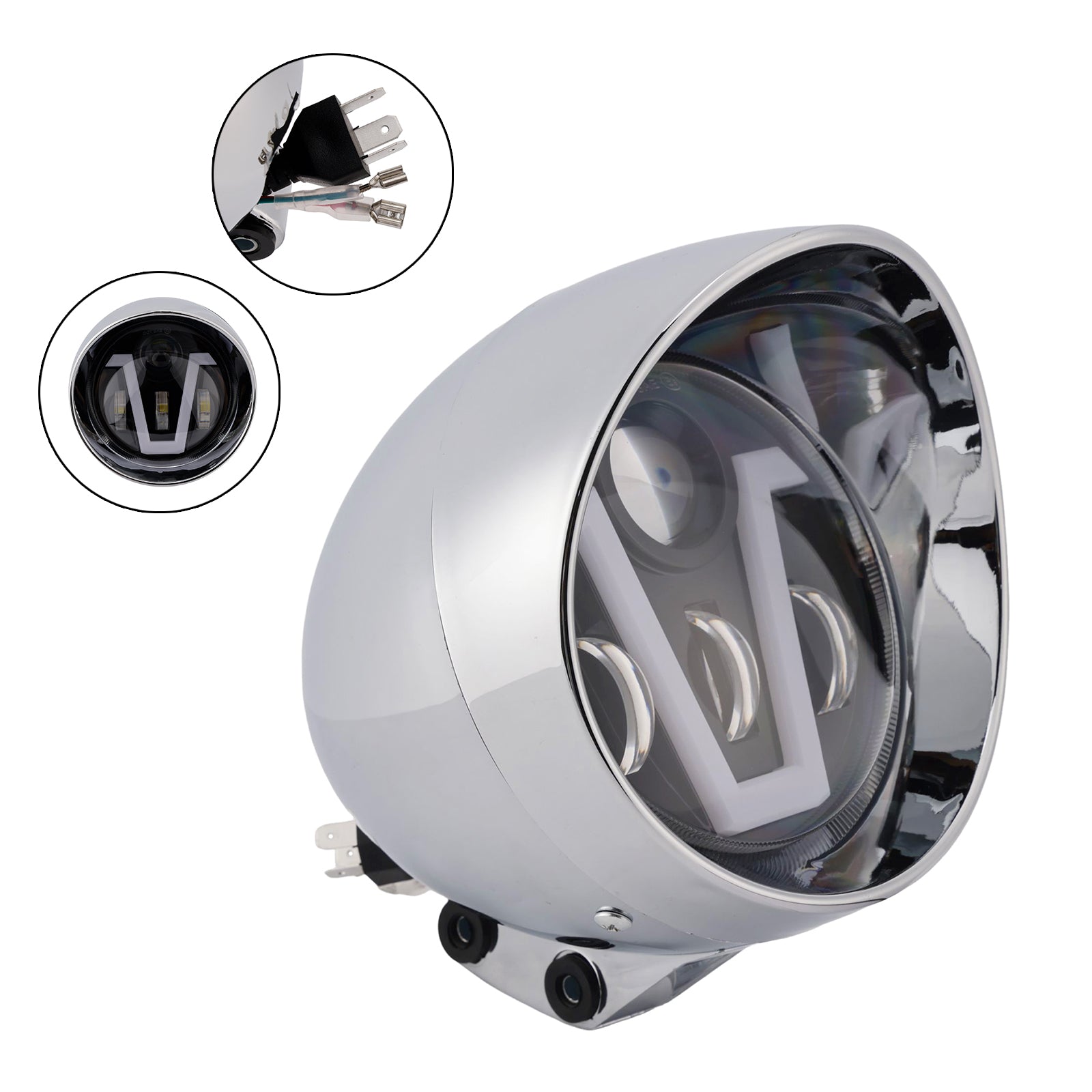 Brume Lampe Des Phares Mettre En Lumière 40W 4000Lm Chrome Pour Moto Cruise Cafe