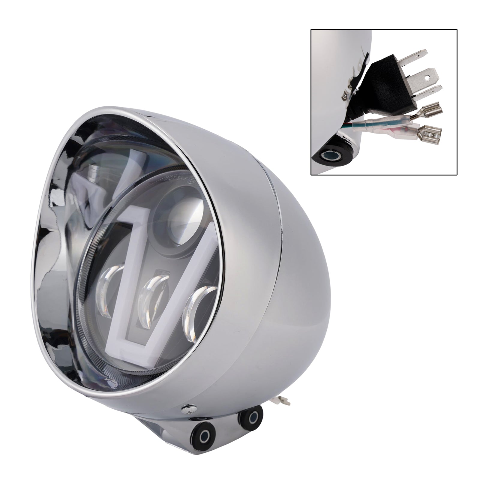 Brume Lampe Des Phares Mettre En Lumière 40W 4000Lm Chrome Pour Moto Cruise Cafe