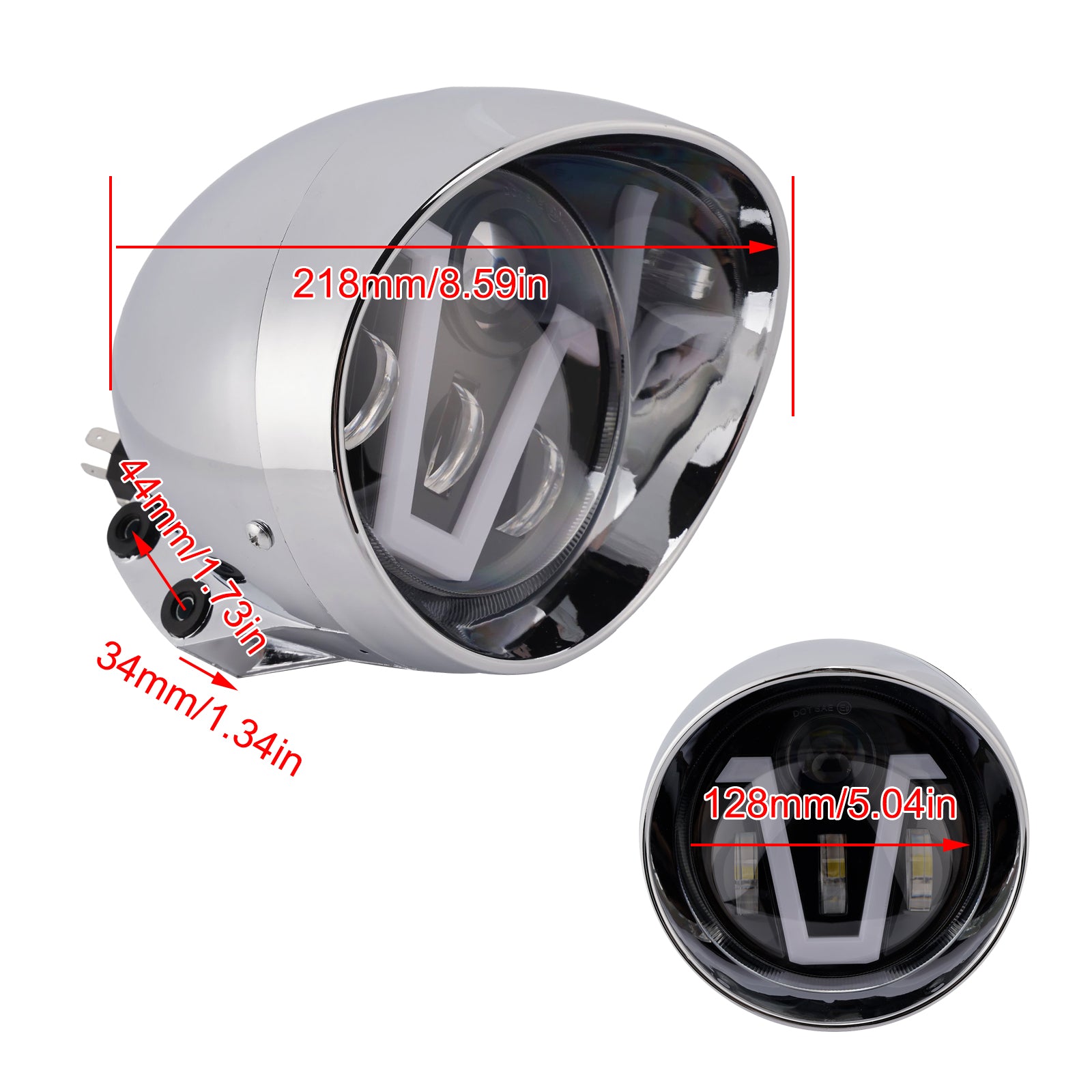 Brume Lampe Des Phares Mettre En Lumière 40W 4000Lm Chrome Pour Moto Cruise Cafe