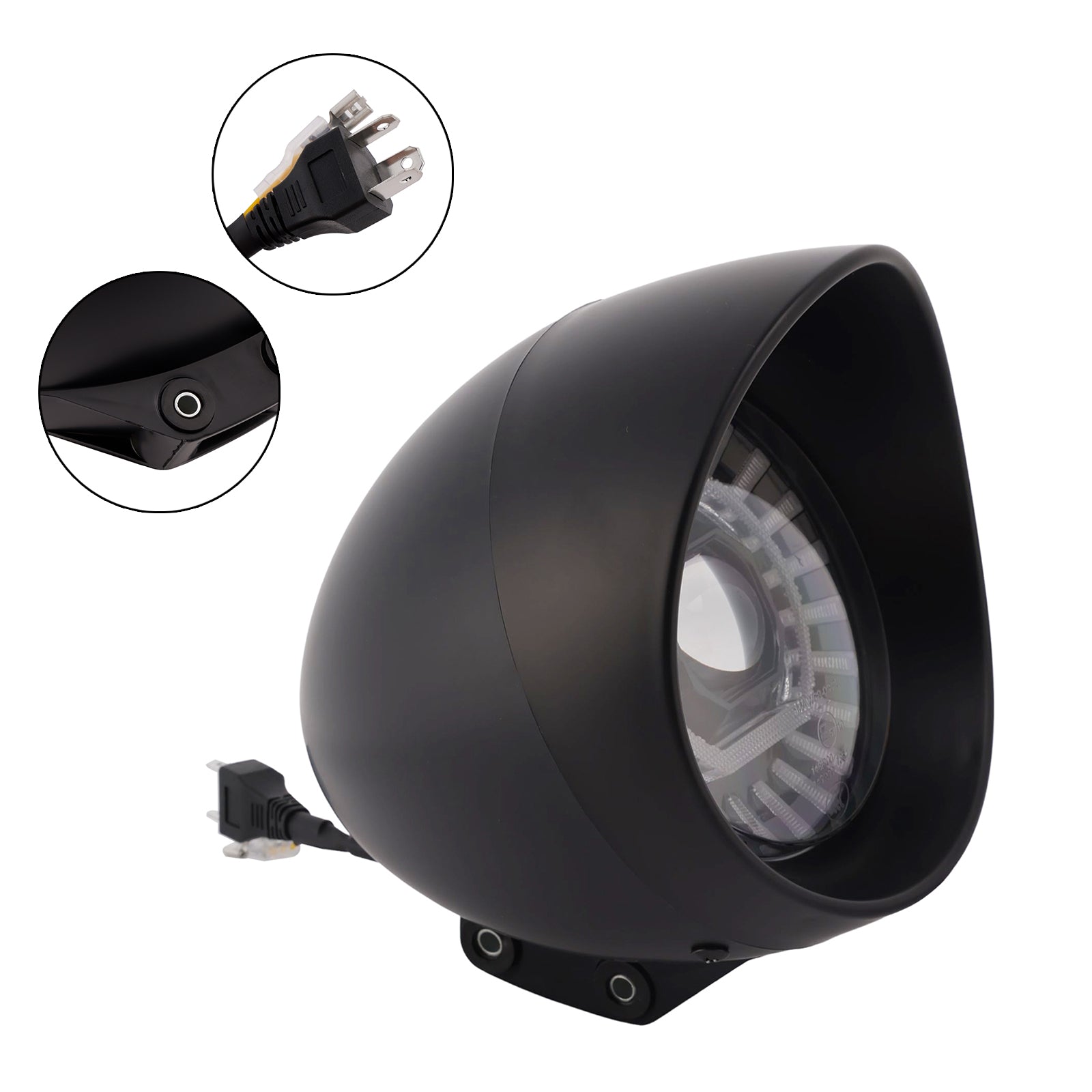 Brume Lampe Des Phares Mettre En Lumière 55W 4000Lm Noir Pour Moto Cruise Cafe