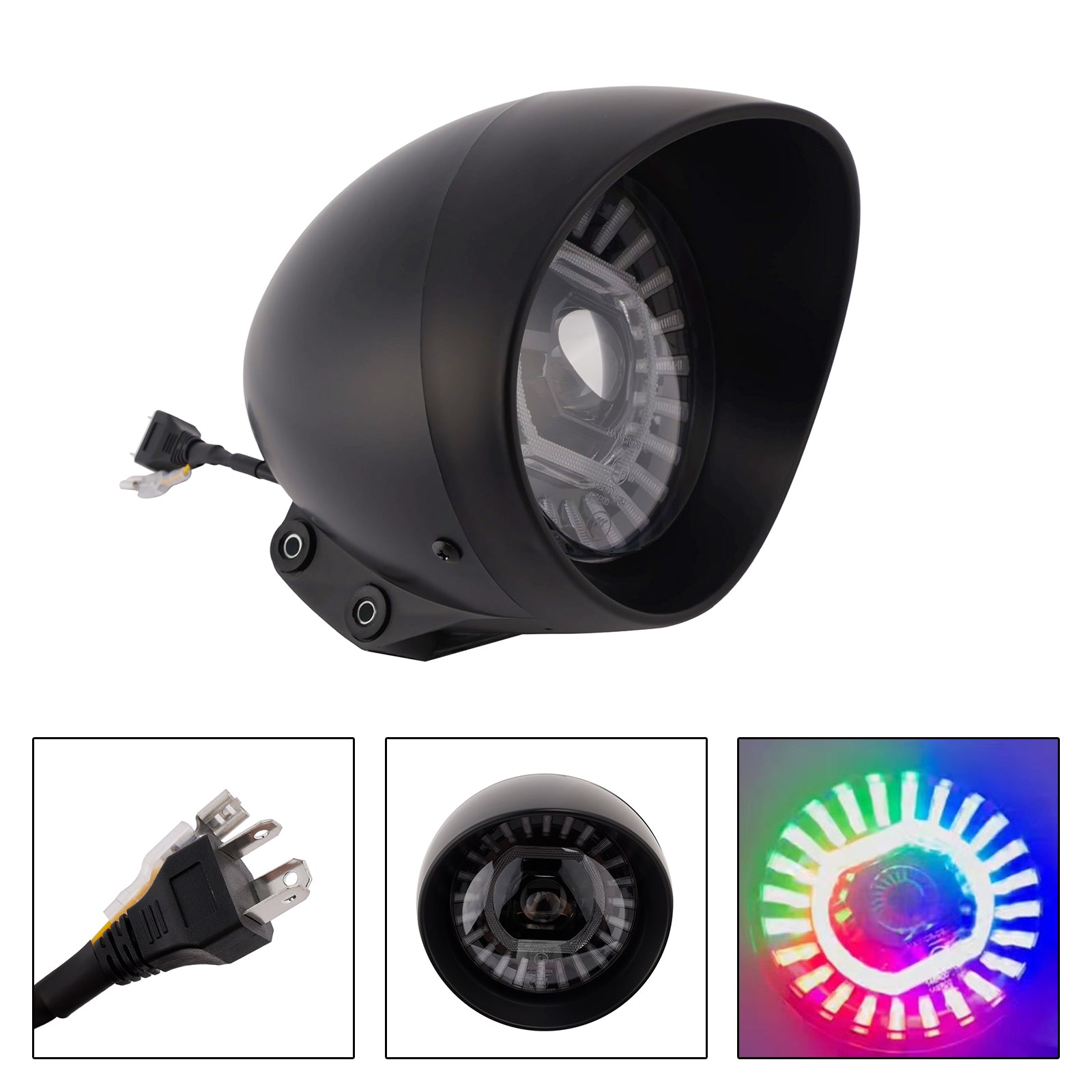Brume Lampe Des Phares Mettre En Lumière 55W 4000Lm Noir Pour Moto Cruise Cafe