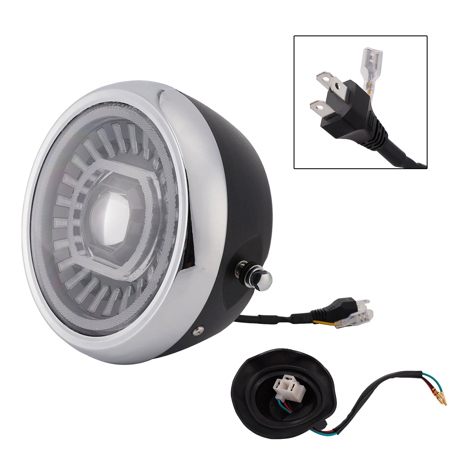 Brume Lampe Des Phares Mettre En Lumière 55W 4000Lm Chrome Pour Moto Cruise Cafe