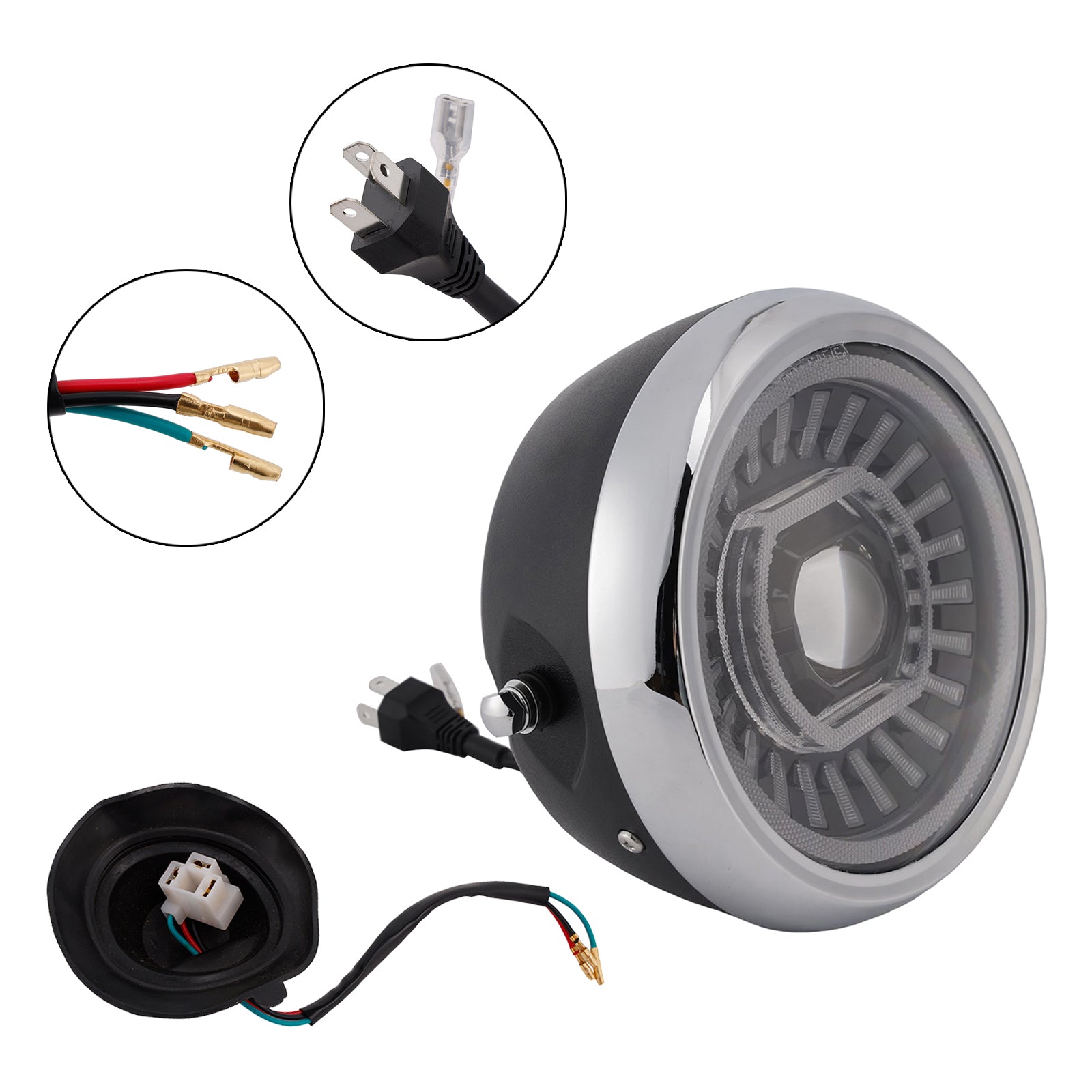 Brume Lampe Des Phares Mettre En Lumière 55W 4000Lm Chrome Pour Moto Cruise Cafe