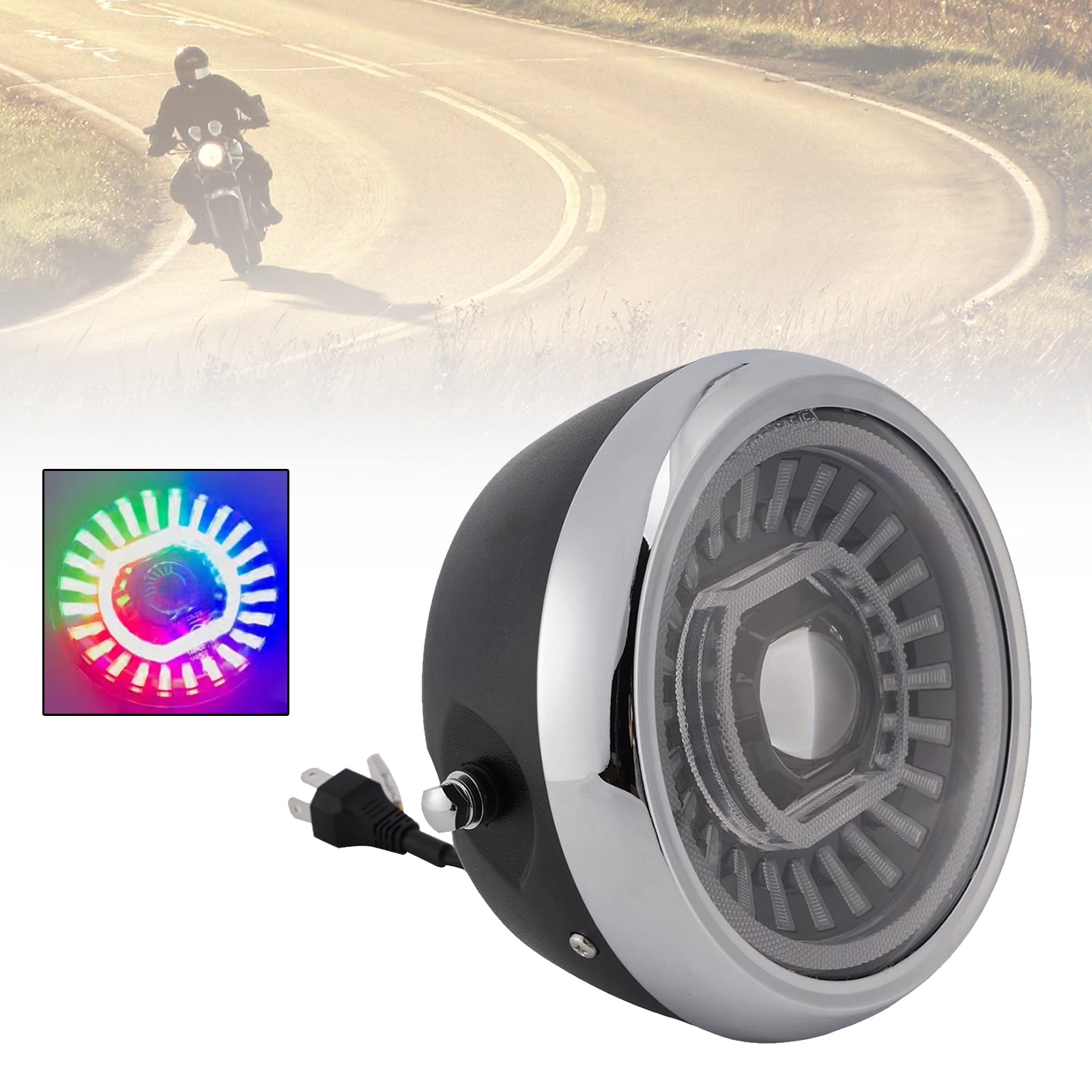 Brume Lampe Des Phares Mettre En Lumière 55W 4000Lm Chrome Pour Moto Cruise Cafe