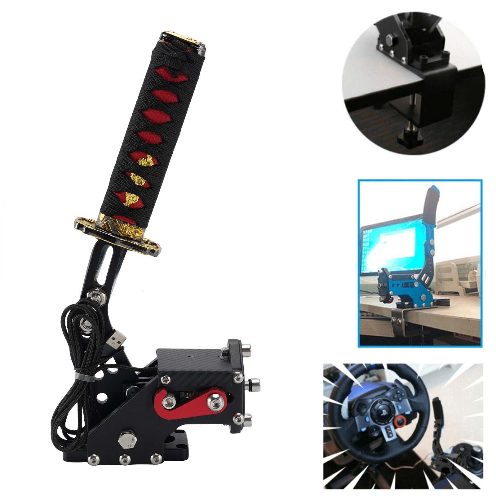 14Bit SIM Handbrake Sword Hilt pour Racing Games Steering Wheel Stand G27/G29 PC
