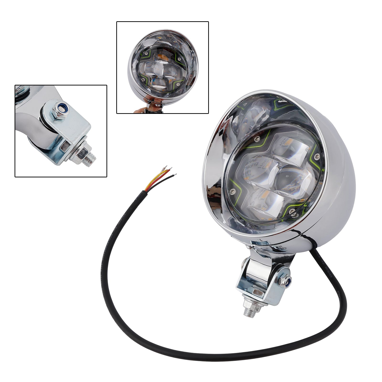 Brume Lampe Des Phares Mettre En Lumière Universel Chrome Pour Les Motos Scooter