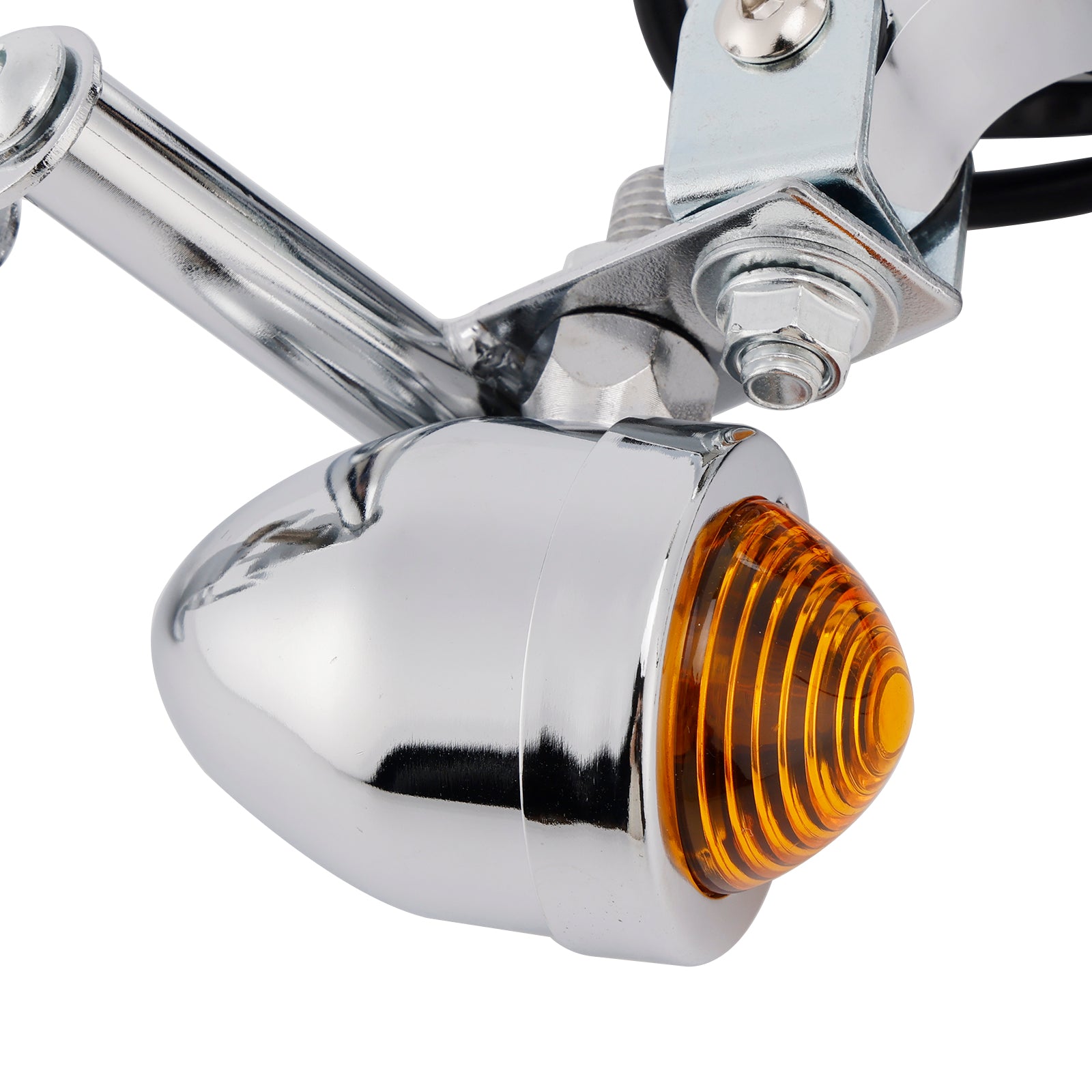 Conjunto de faro delantero y soporte cromado universal para motocicletas Scooter