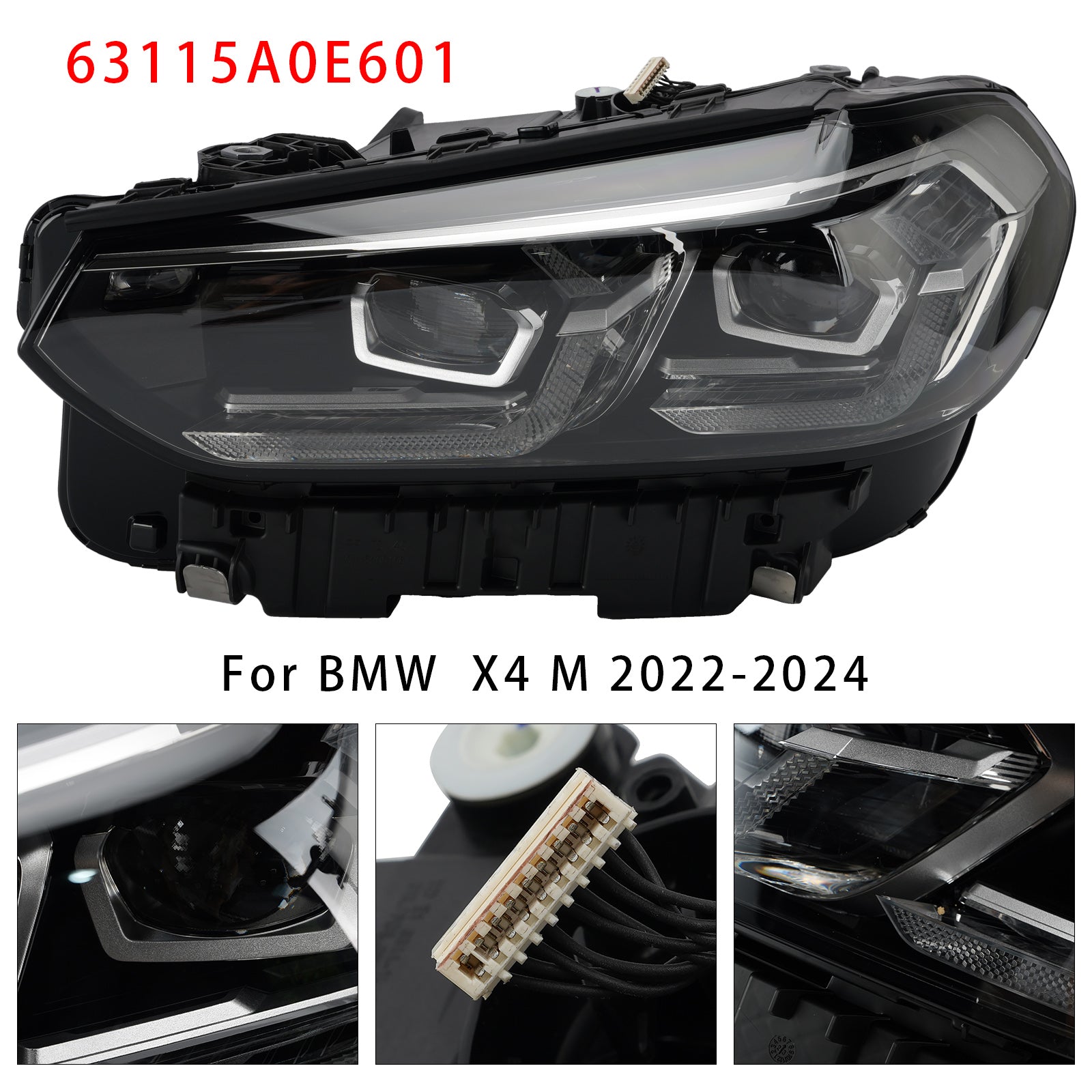 Phaire Gauche LED Chrome 63115A0E601 Sans AFS Pour BMW X3 X4 G01 G02 2022-2025