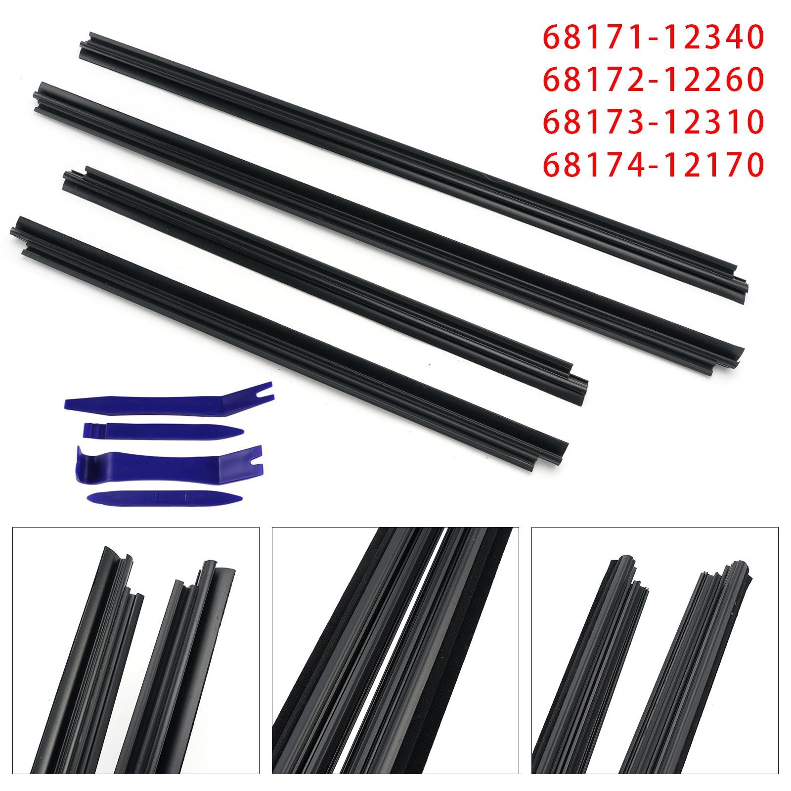 4Pièces Joint D’étanchéité Intérieur Vitre Fenêtre Porte Pour Toyota Corolla 2009-2013