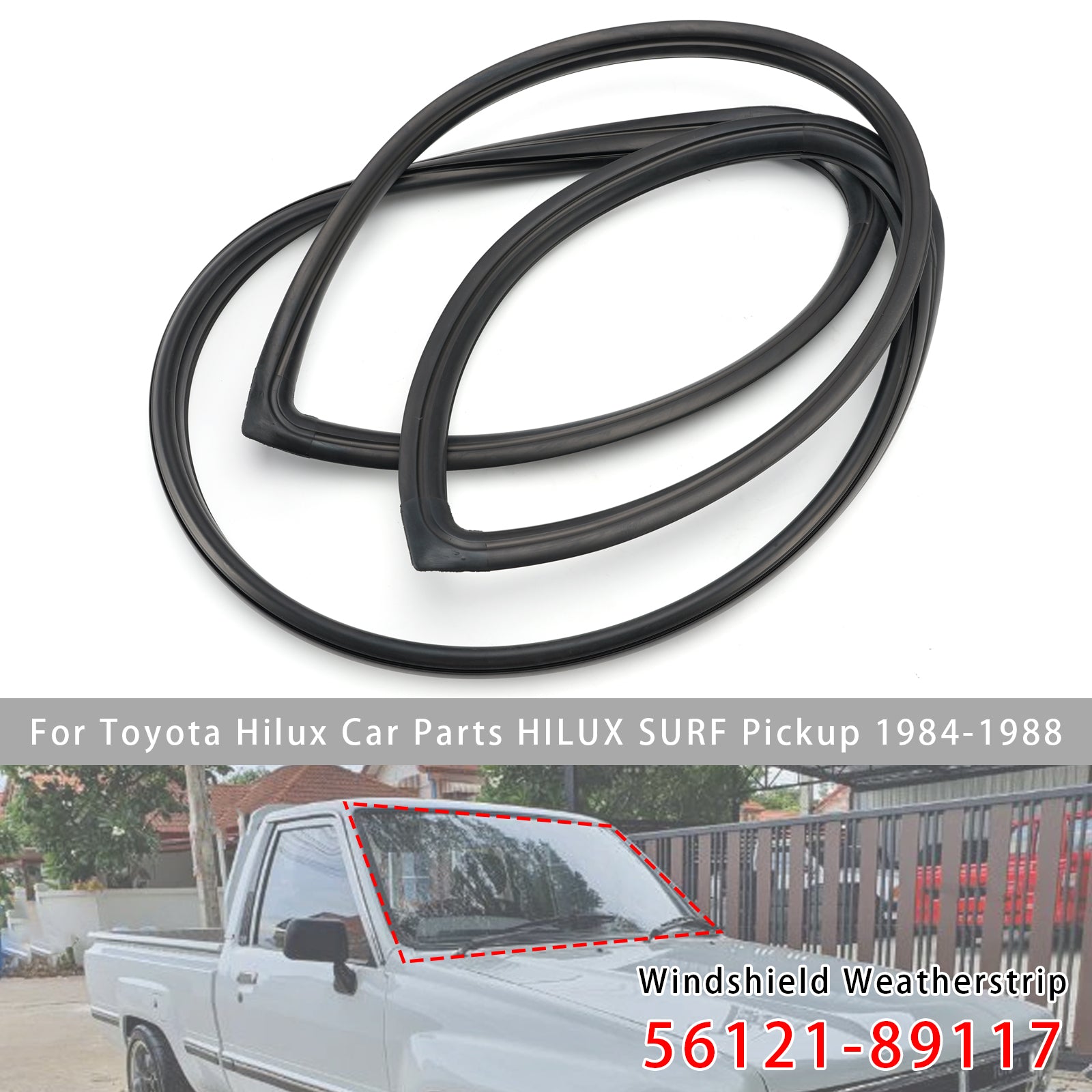 Joint D'étanchéité De Pare‑Brise Avant 56121‑89117 Pour Toyota Hilux 1984‑1988