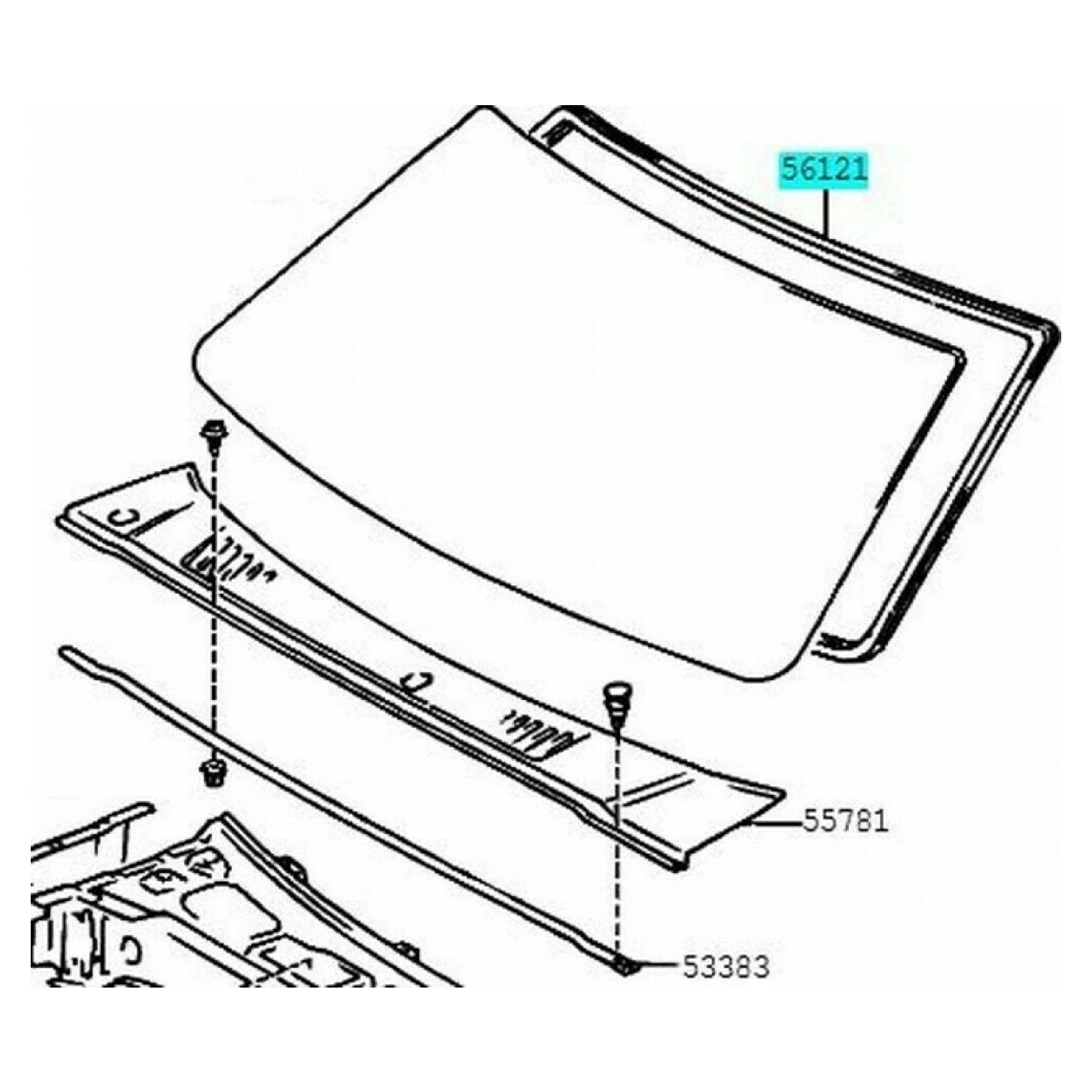 Joint D'étanchéité De Pare‑Brise Avant 56121‑89117 Pour Toyota Hilux 1984‑1988