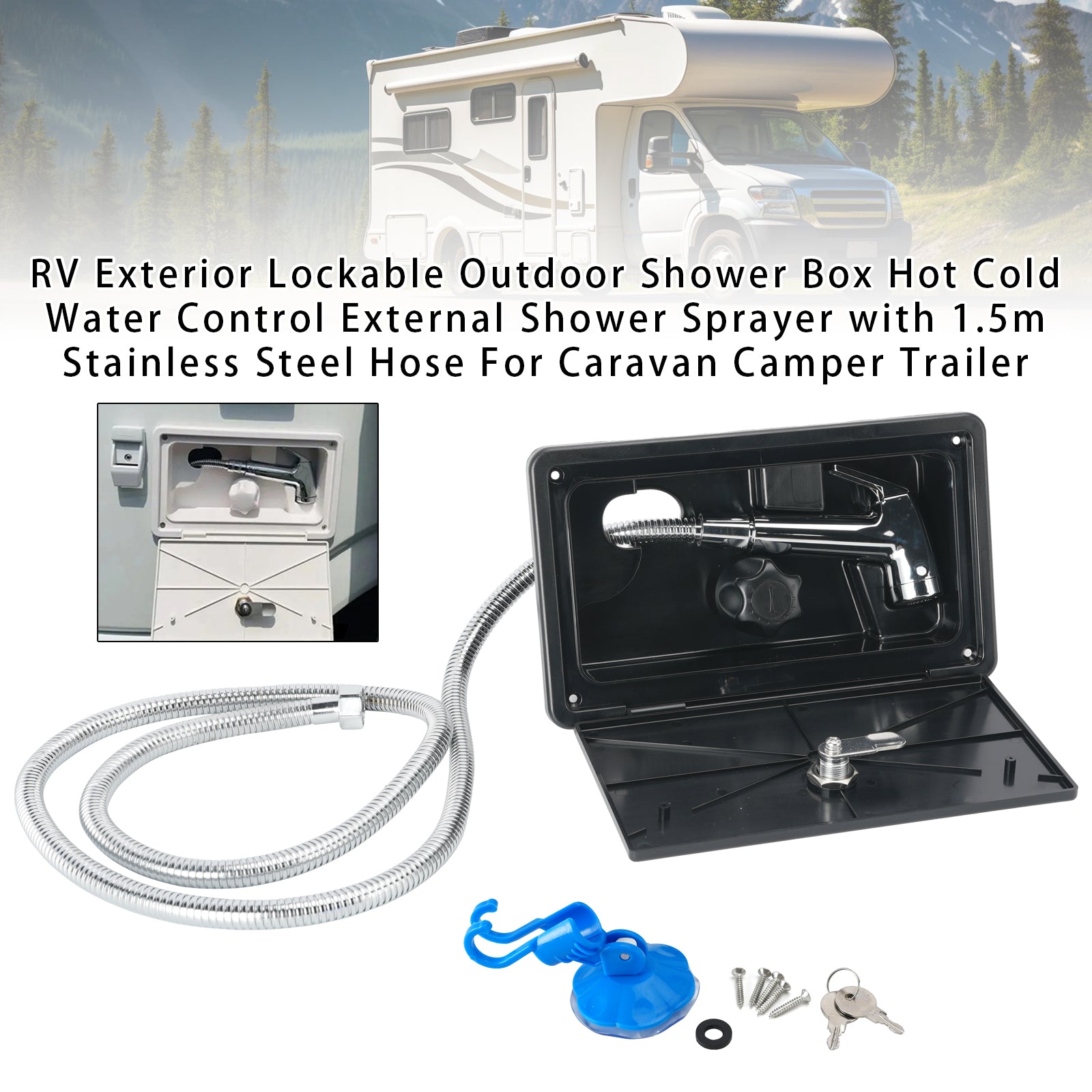Boîte De Douche Verrouillable Pour RV Eau Chaude Froide Pour Caravane Camper