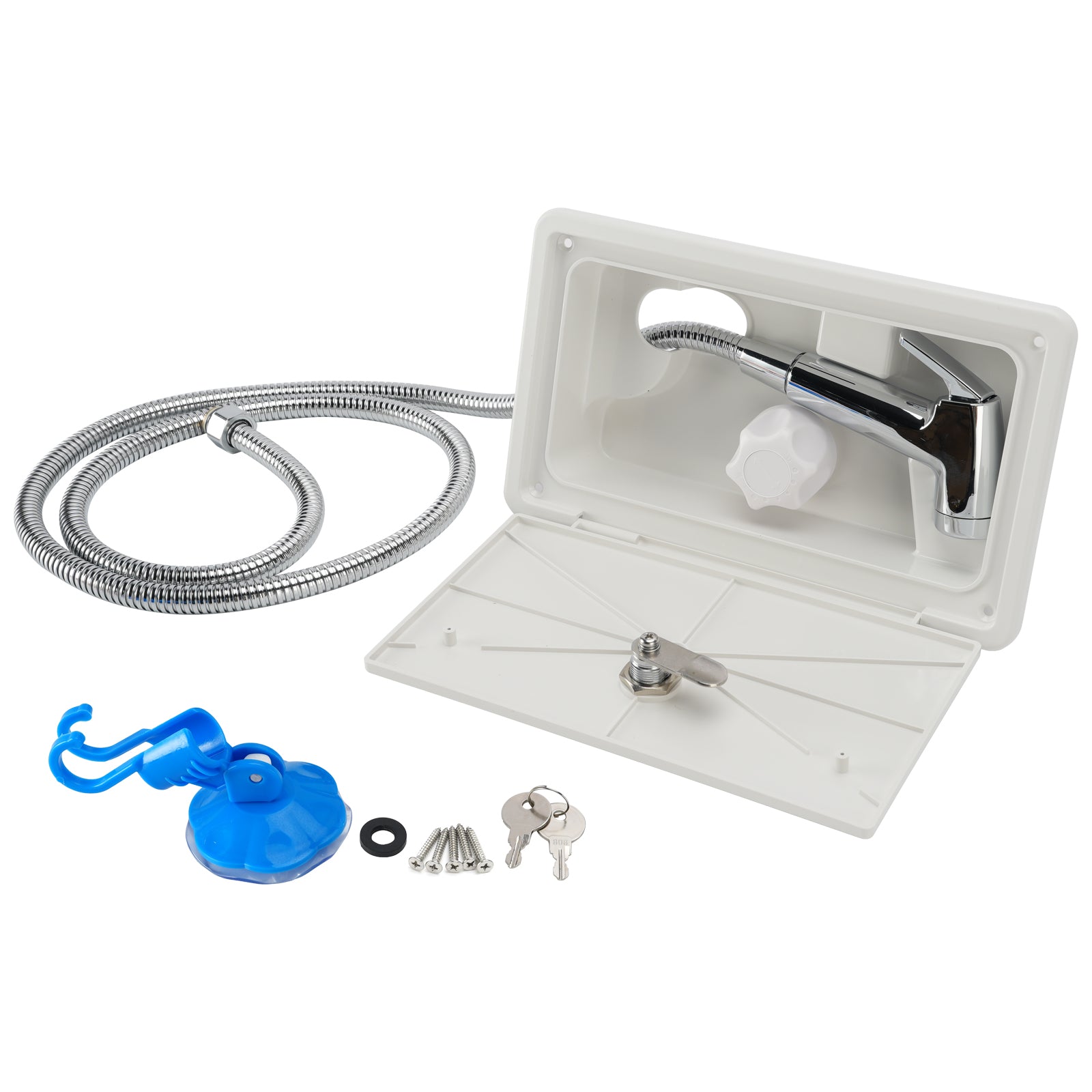 Boîte De Douche Verrouillable Pour Camping-Car Eau Chaude Froid Caravane Camper
