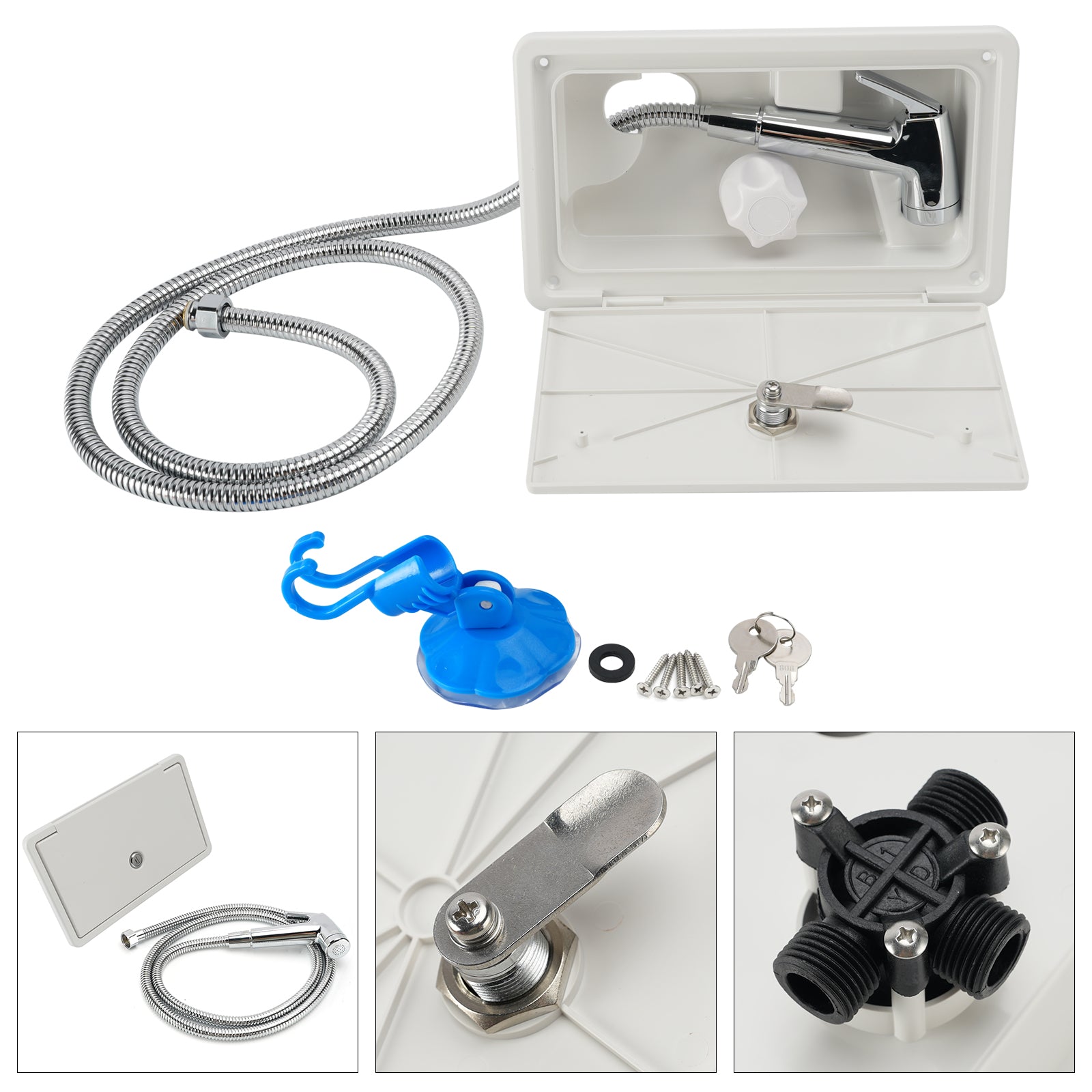 Boîte De Douche Verrouillable Pour Camping-Car Eau Chaude Froid Caravane Camper