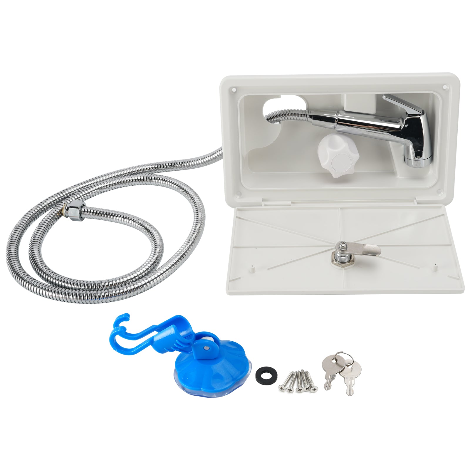 Boîte De Douche Verrouillable Pour Camping-Car Eau Chaude Froid Caravane Camper