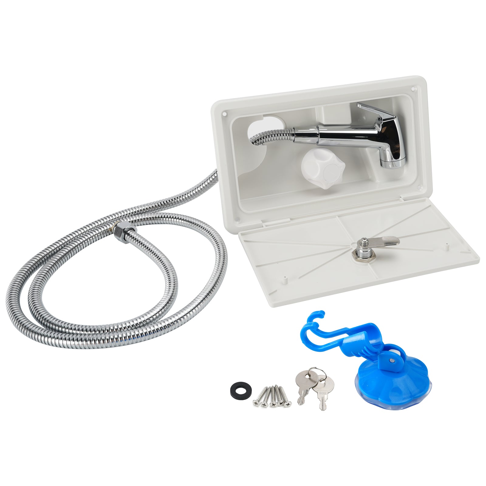 Boîte De Douche Verrouillable Pour Camping-Car Eau Chaude Froid Caravane Camper