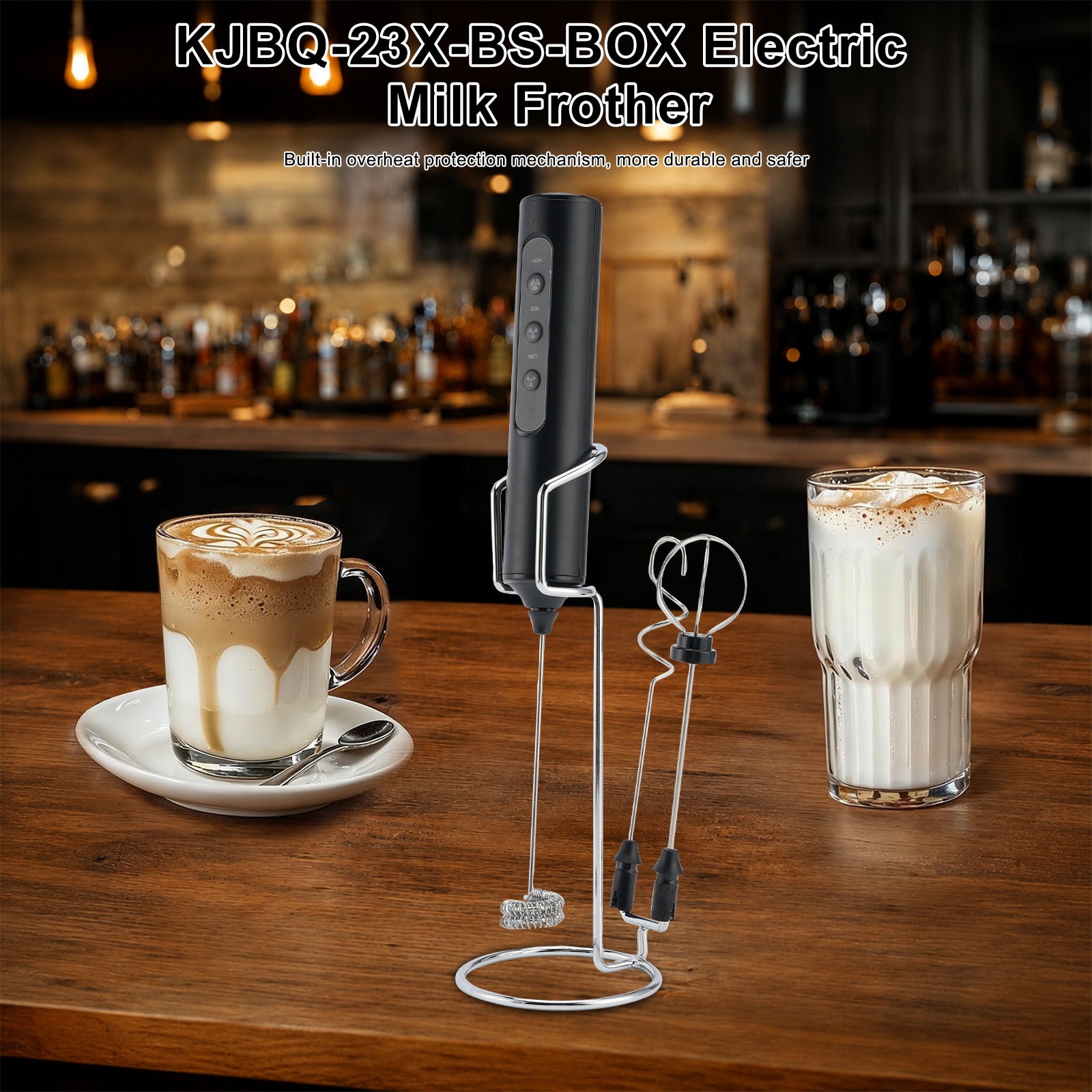 KJBQ-23X-BS-BOX Mousseur à lait électrique mélangeur à boissons mousseur à café