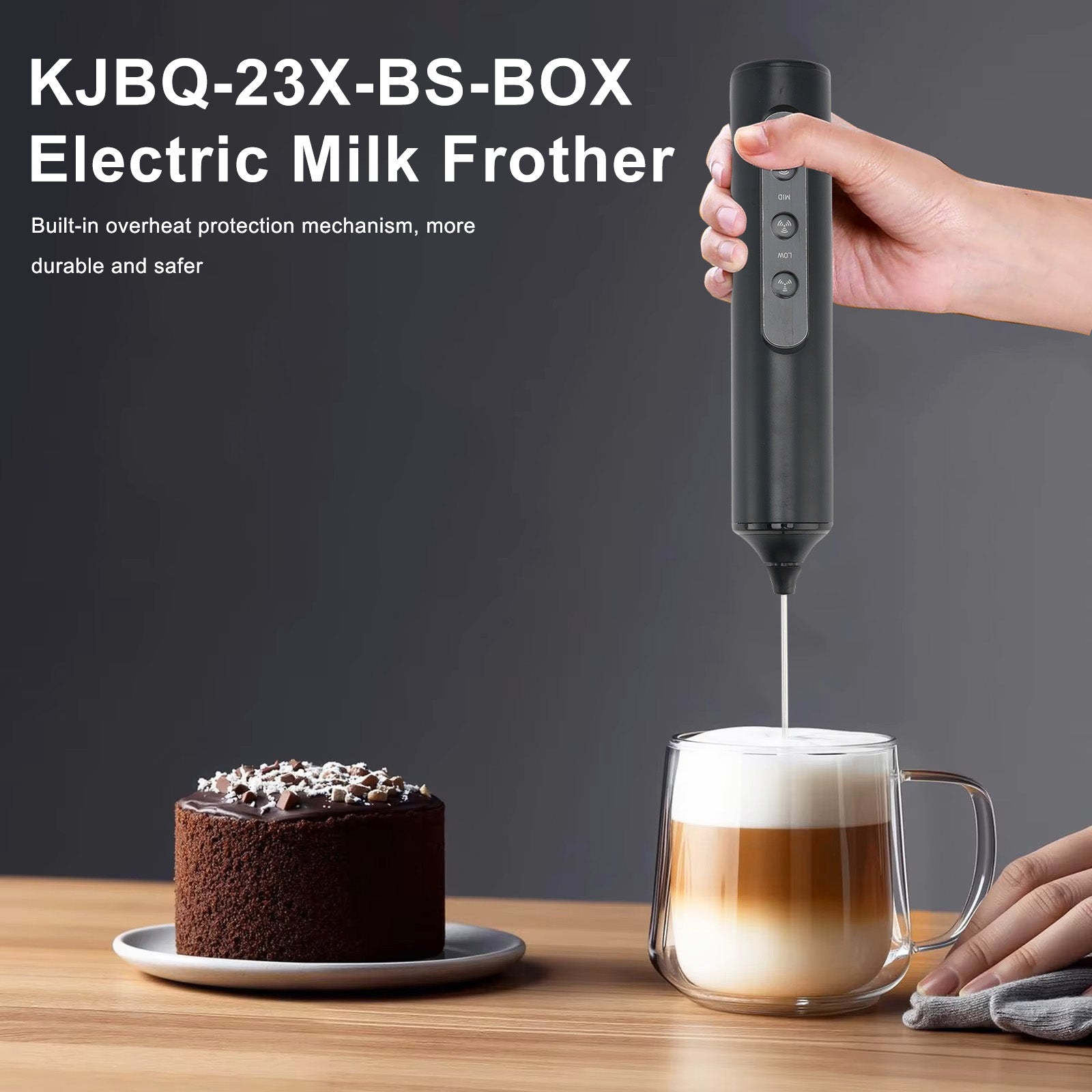 KJBQ-23X-BS-BOX Mousseur à lait électrique mélangeur à boissons mousseur à café