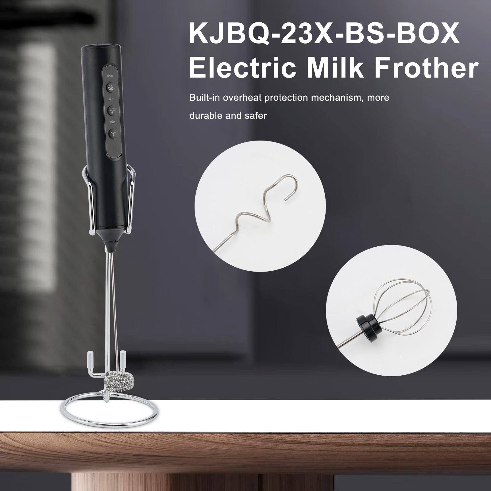 KJBQ-23X-BS-BOX Mousseur à lait électrique mélangeur à boissons mousseur à café