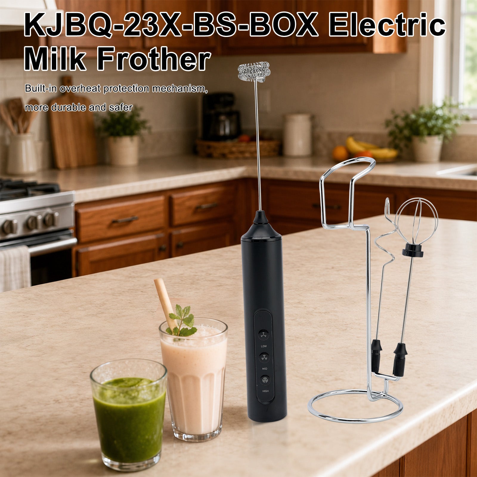 KJBQ-23X-BS-BOX Mousseur à lait électrique mélangeur à boissons mousseur à café