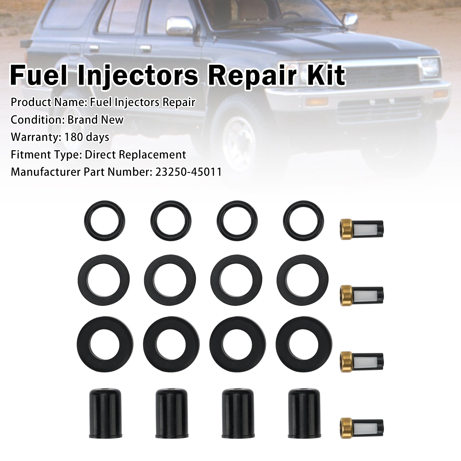 Injecteur Joint O-Ring 23250-45011 Toyota 4Runner Pickup 2.4L I4 1985-1987