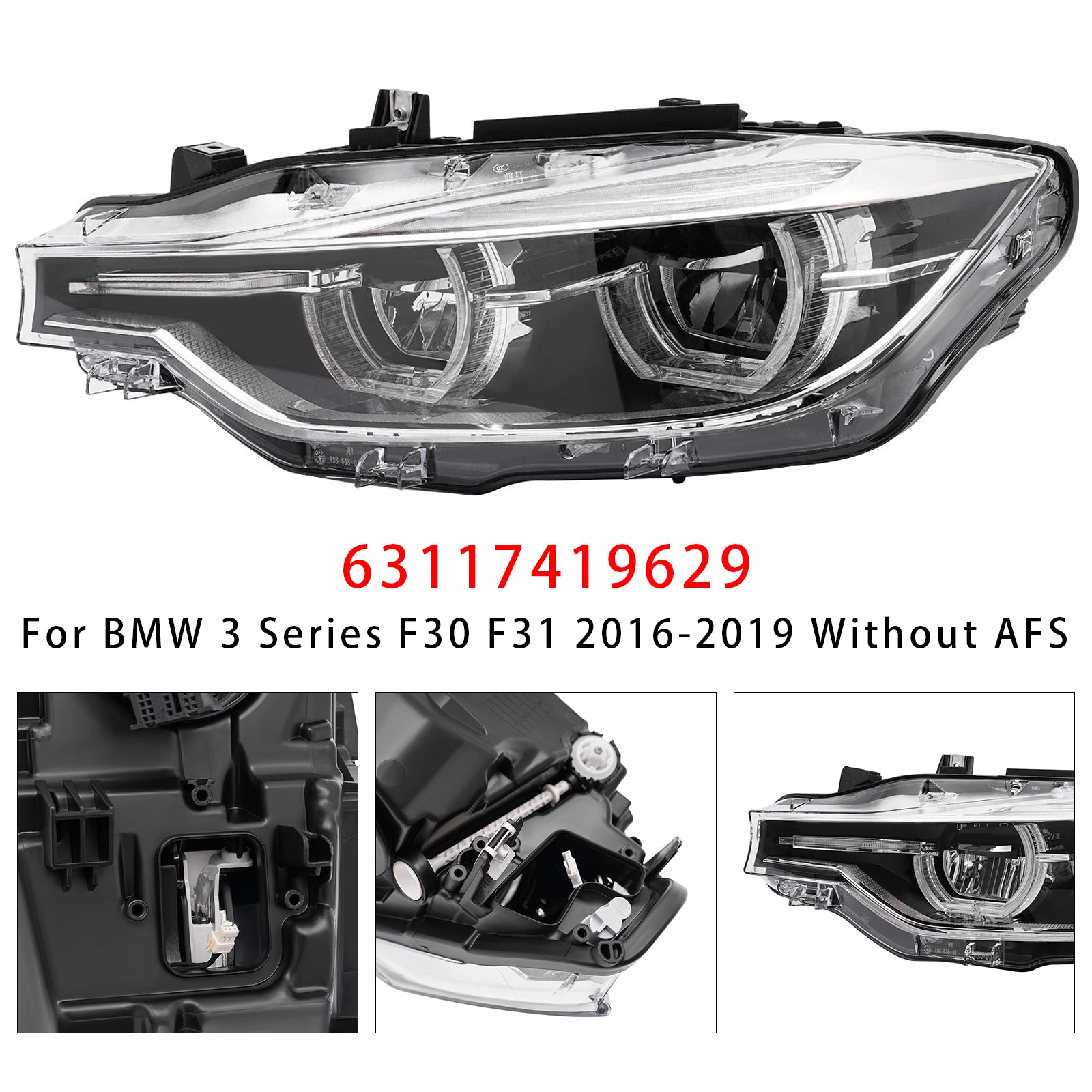Phare LED Gauche 63117419629 Pour BMW 3 Series F30 F31 2016-2019 Sans AFS