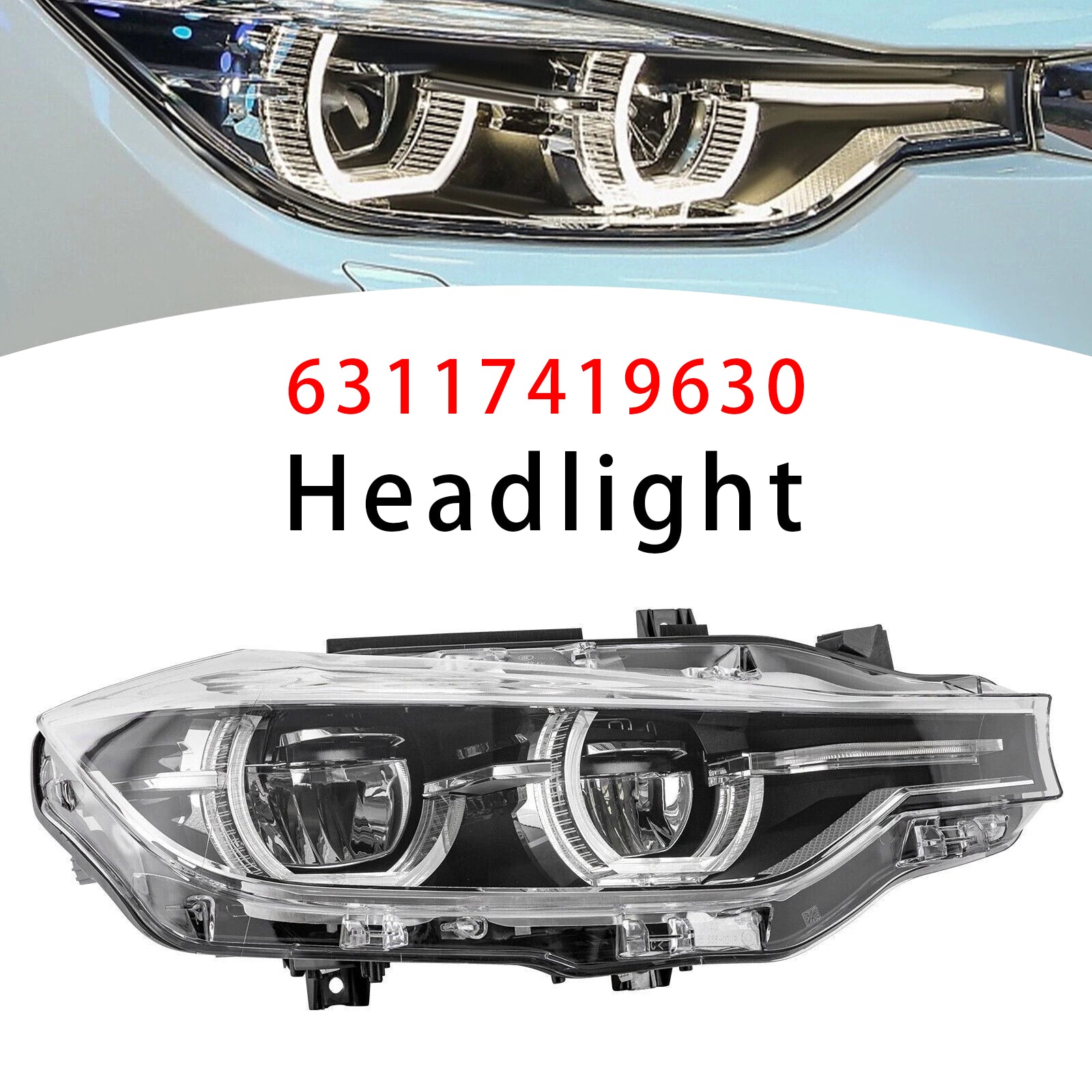 Phare LED Droit 63117419630 Pour BMW 3 Series F30 F31 2016-2019