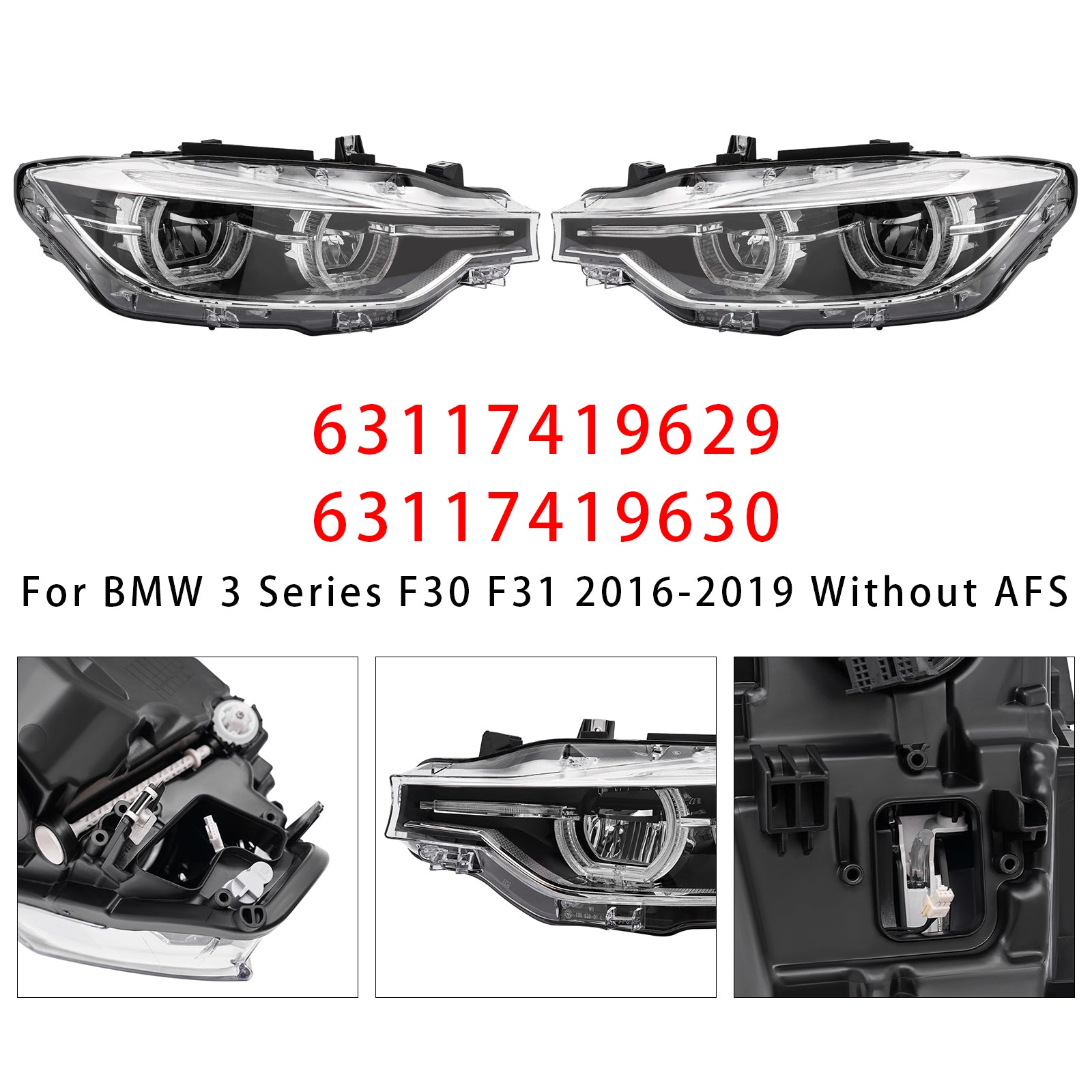 Phares LED Gauche+Droit 63117419629 63117419630 Pour BMW 3 Series F30