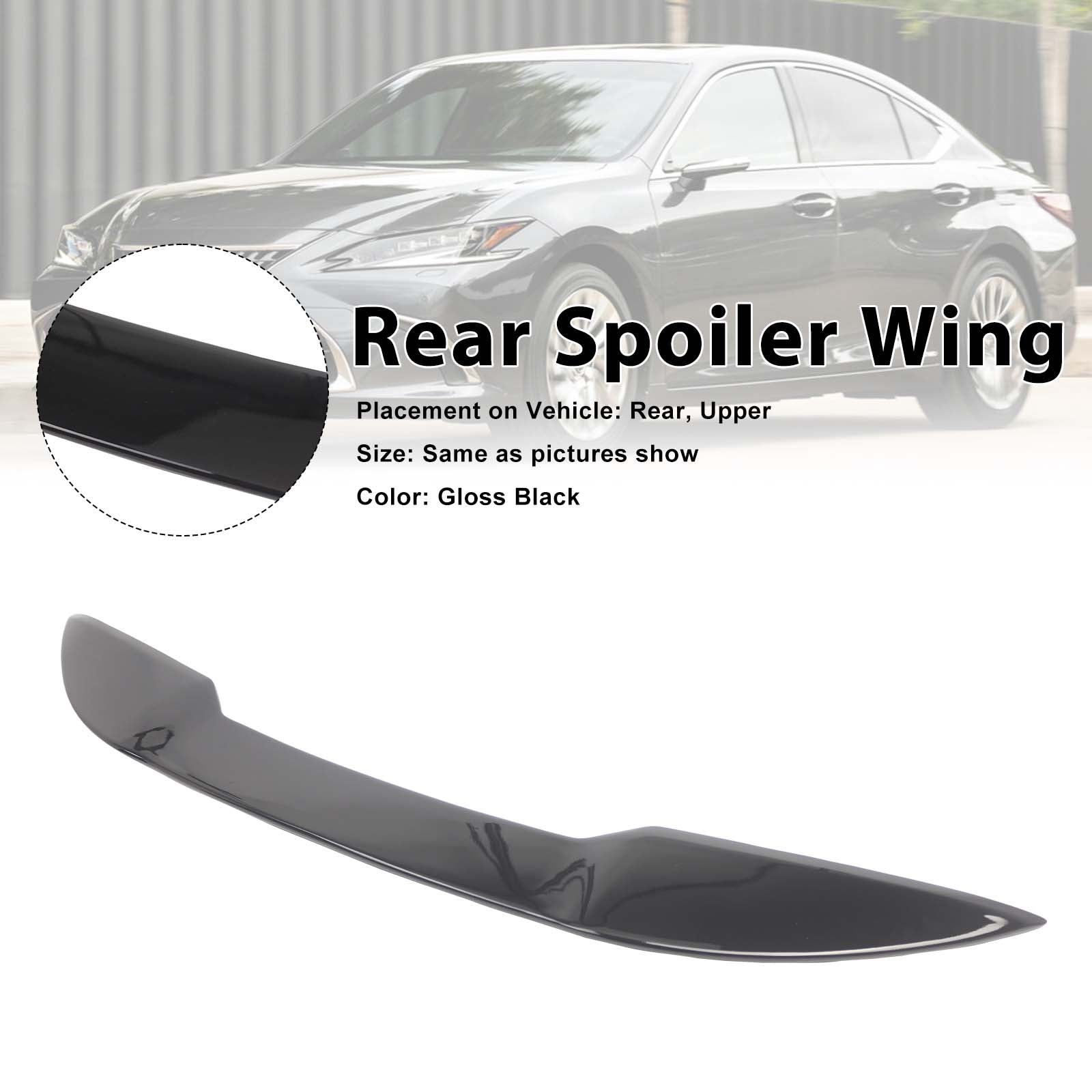 TRD Style Rear Spoiler Wing Pour Lexus ES250 300H 350 2019-2025 Gloss Black
