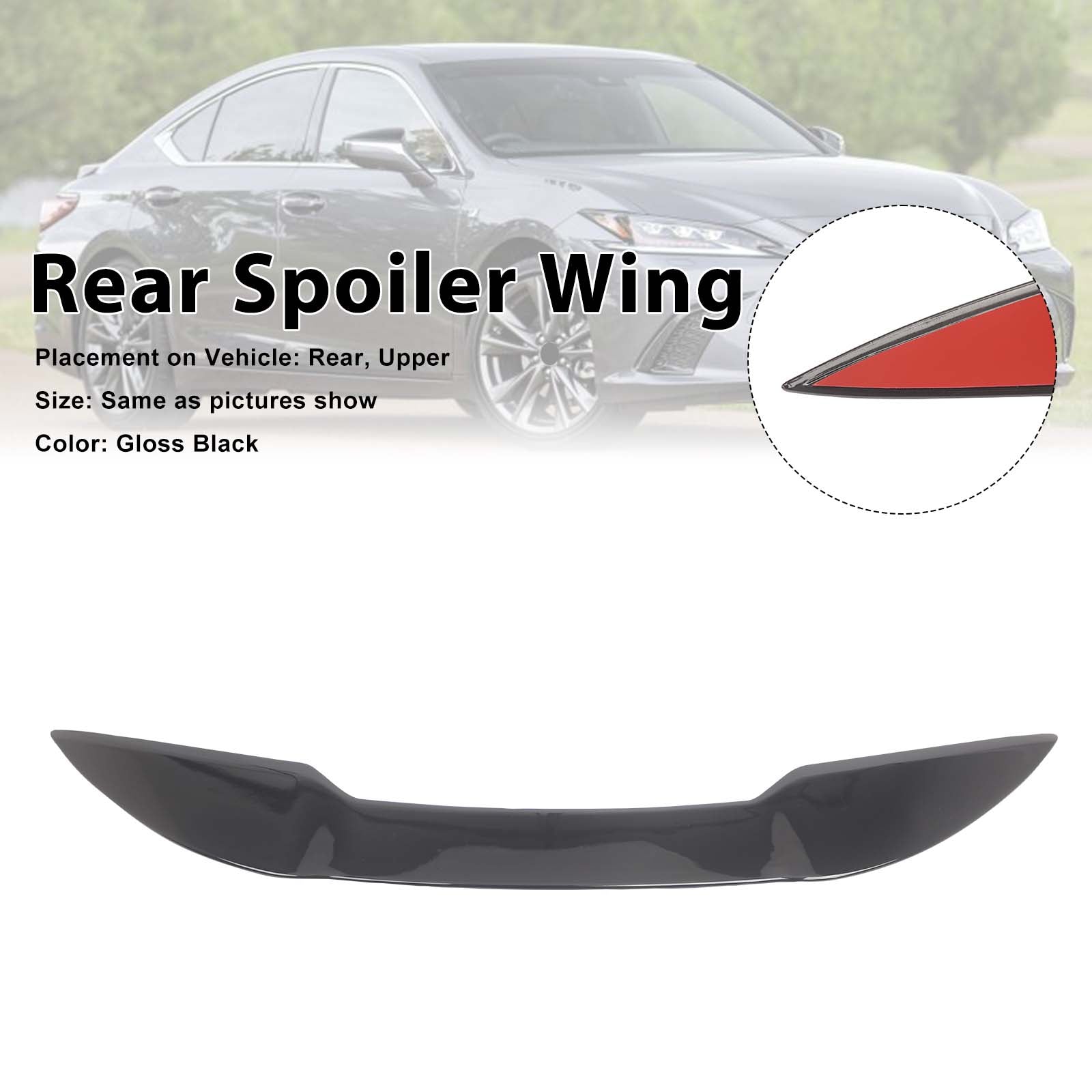 TRD Style Rear Spoiler Wing Pour Lexus ES250 300H 350 2019-2025 Gloss Black