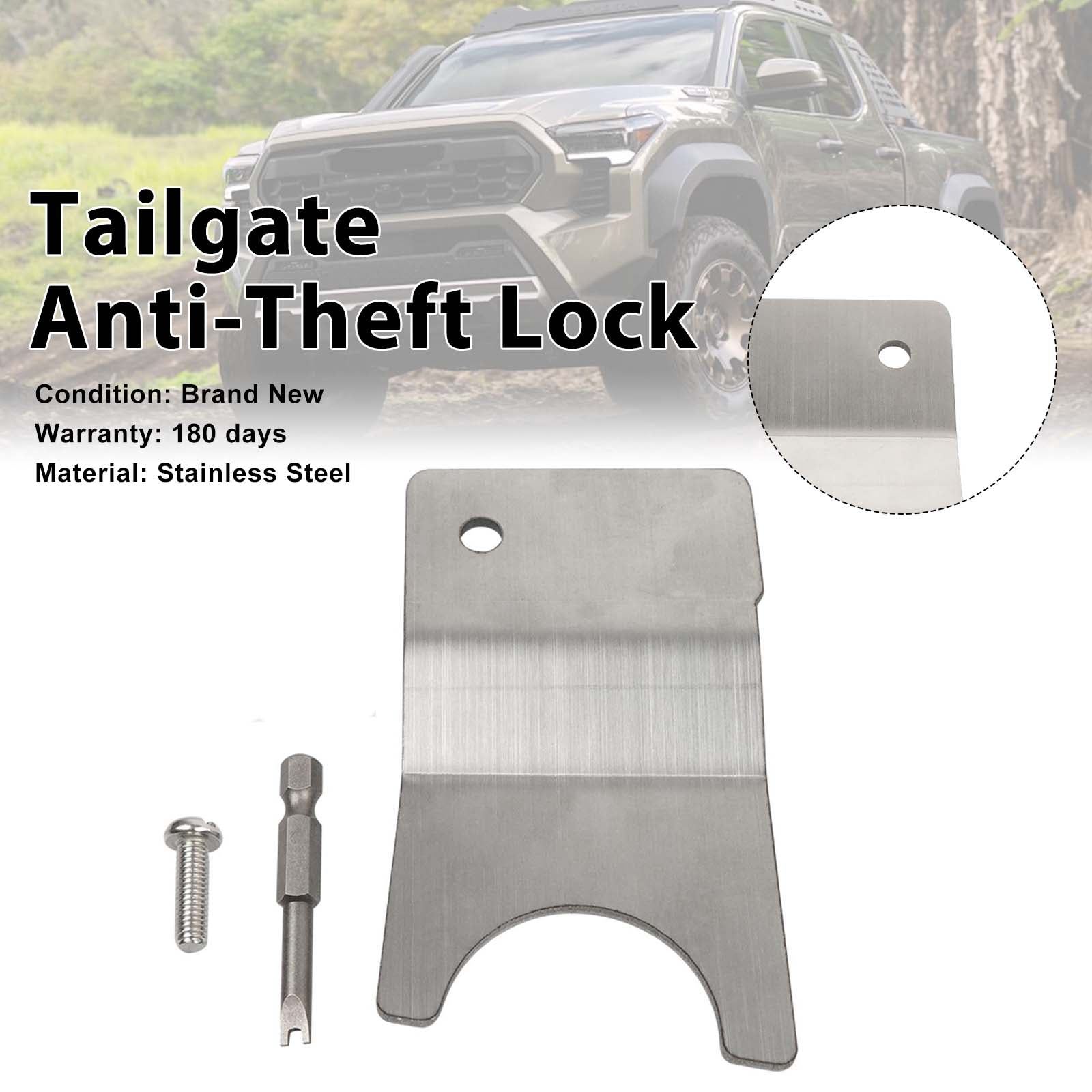Tailgate Security Device Bed Tailgate Anti-Theft Lock Pour Tacoma 2024-2026