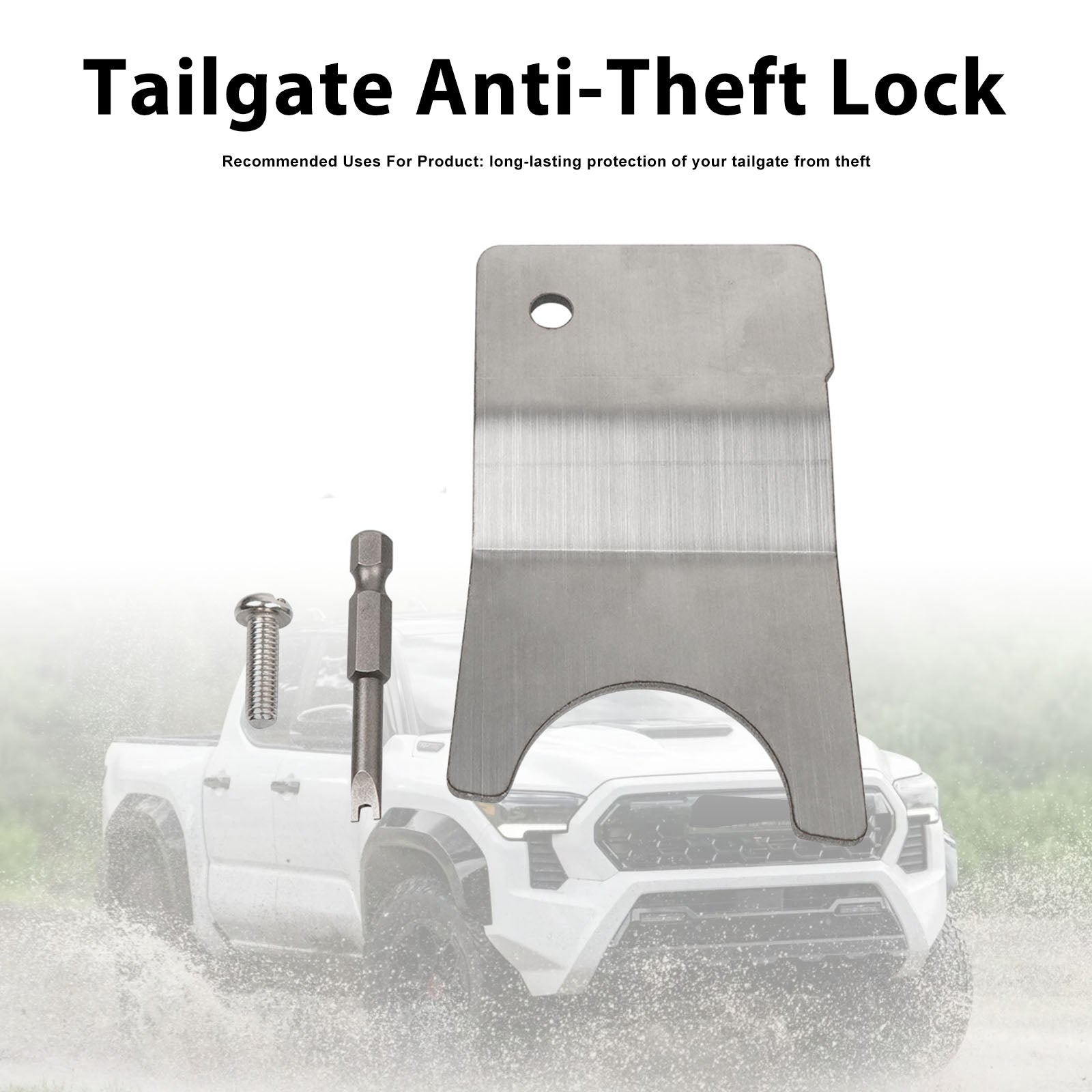 Tailgate Security Device Bed Tailgate Anti-Theft Lock Pour Tacoma 2024-2026