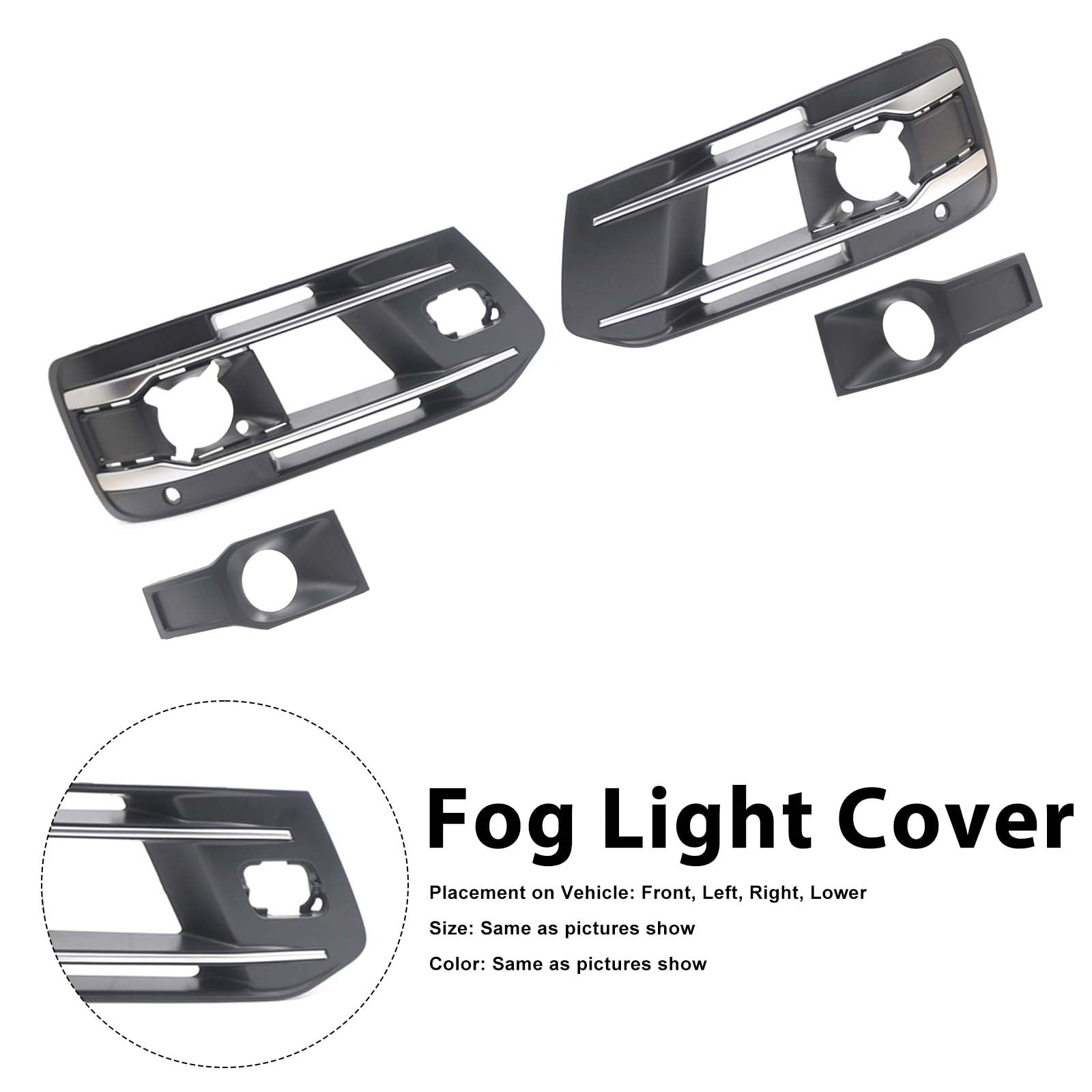 4PCS Front Bumper Fog Light Grille Cover 4M0807682AA4W3 Pour Audi Q7 2016-2019